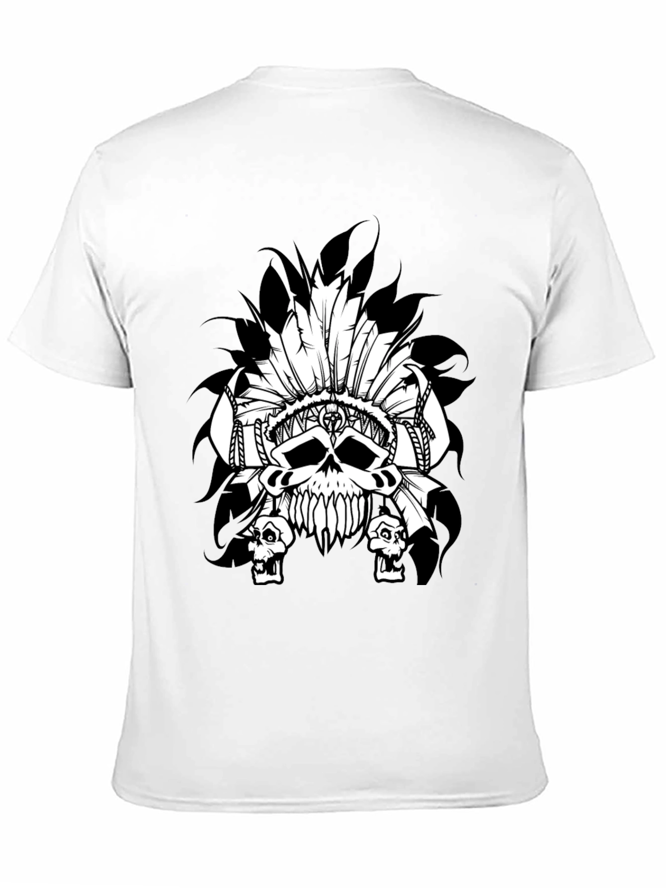 Black Skull Headdress Graphic T-Shirt - Black view 11