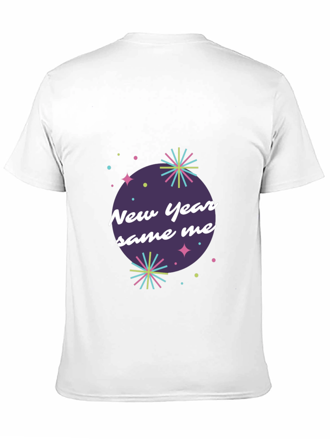 Black New Year Same Me Graphic Tee - Black Cotton Casual Shirt view 11