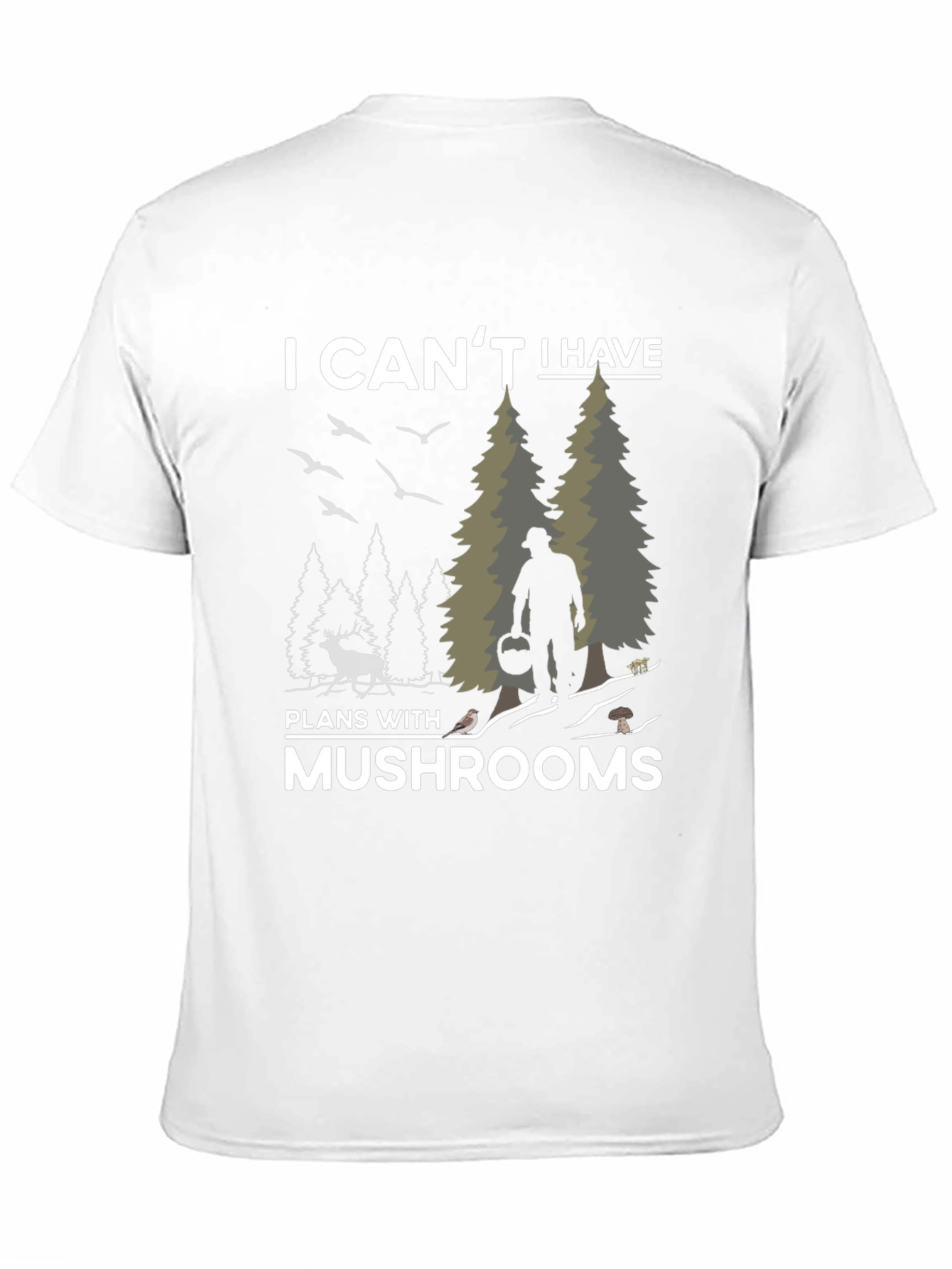 Black Mushroom Lover's T-Shirt - I Can't Have Plans With Mushrooms view 11