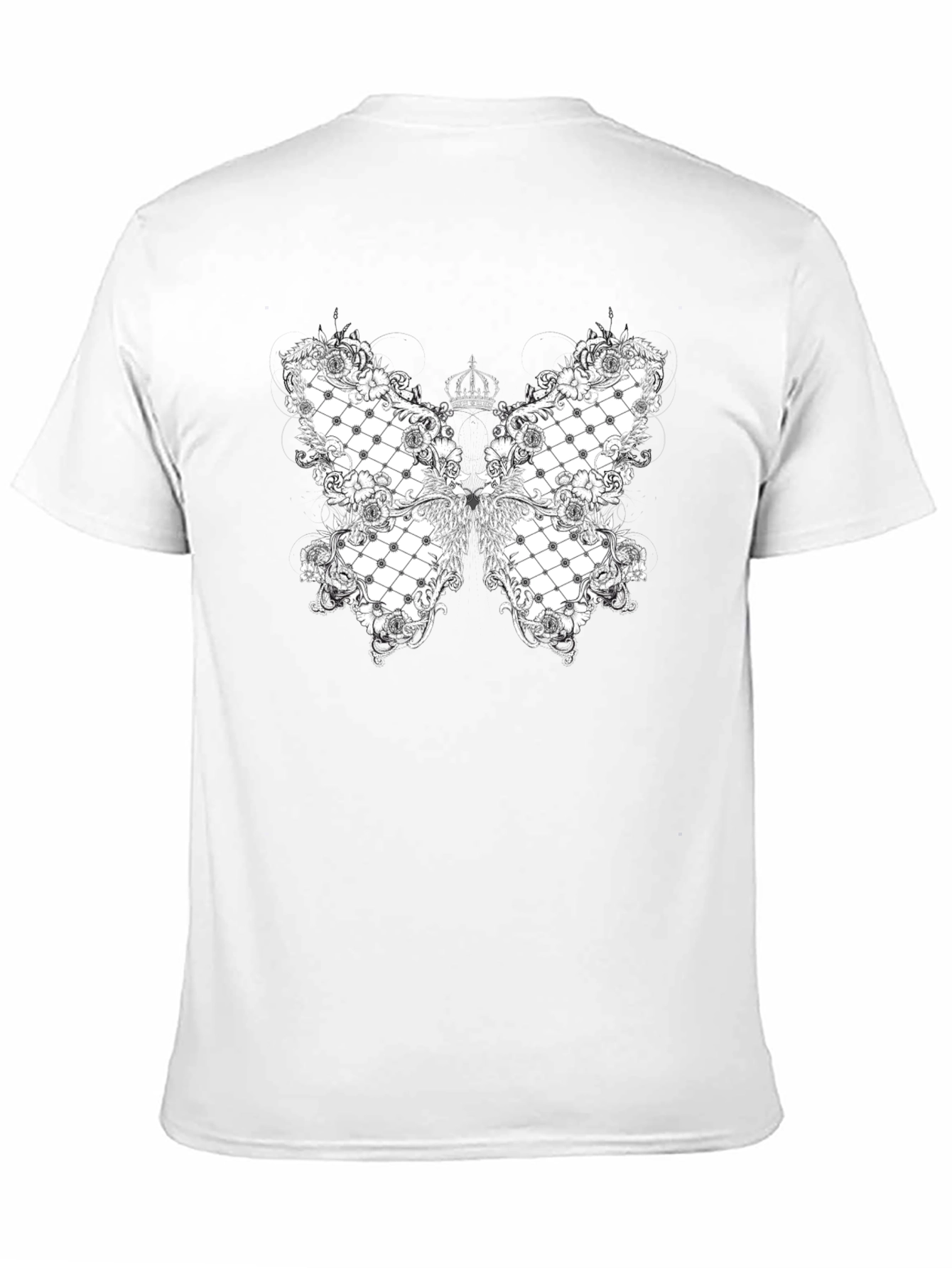 Black Elegant Butterfly Crown Graphic Tee view 11