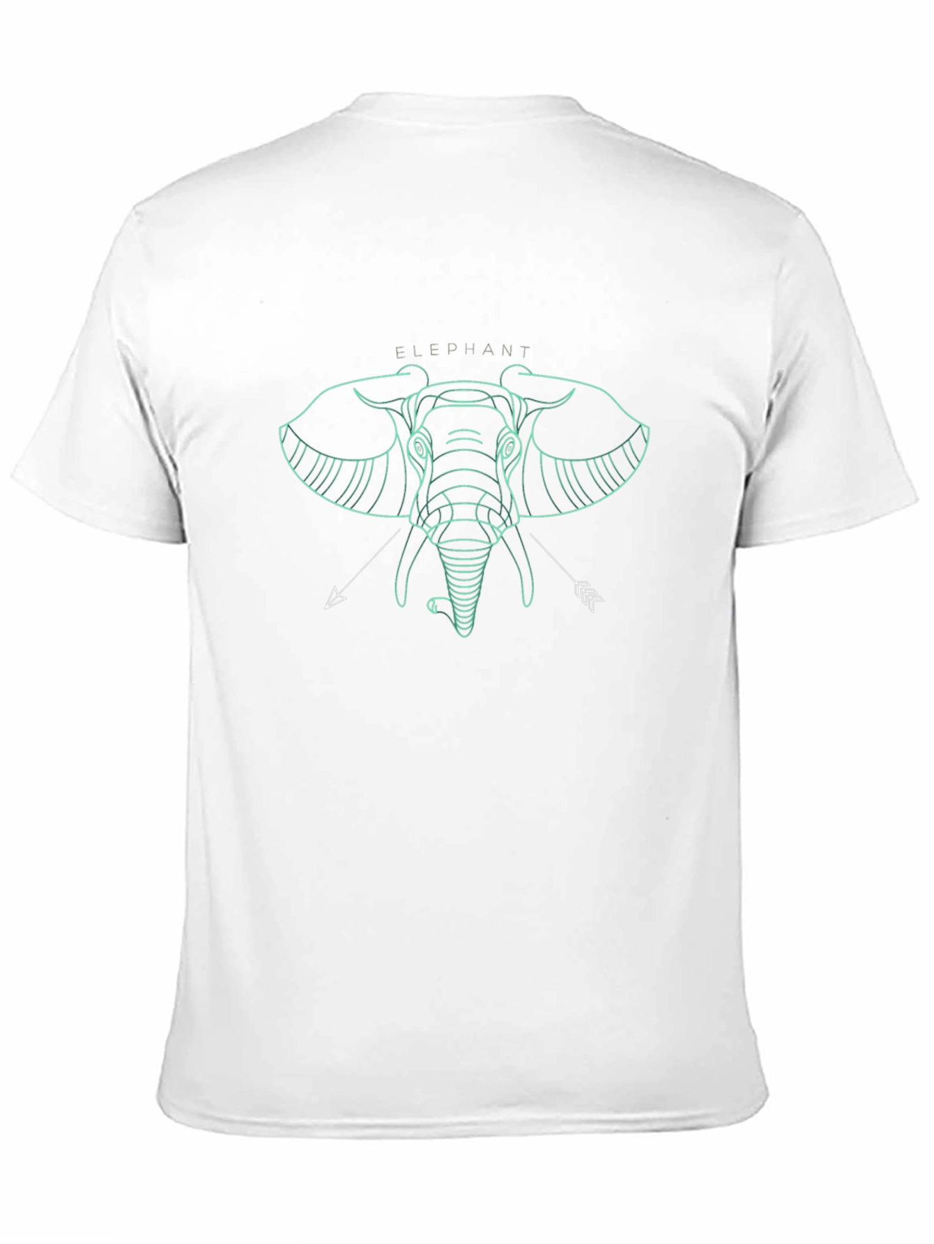 Black Geometric Elephant Graphic Tee - Unisex Black T-Shirt view 11