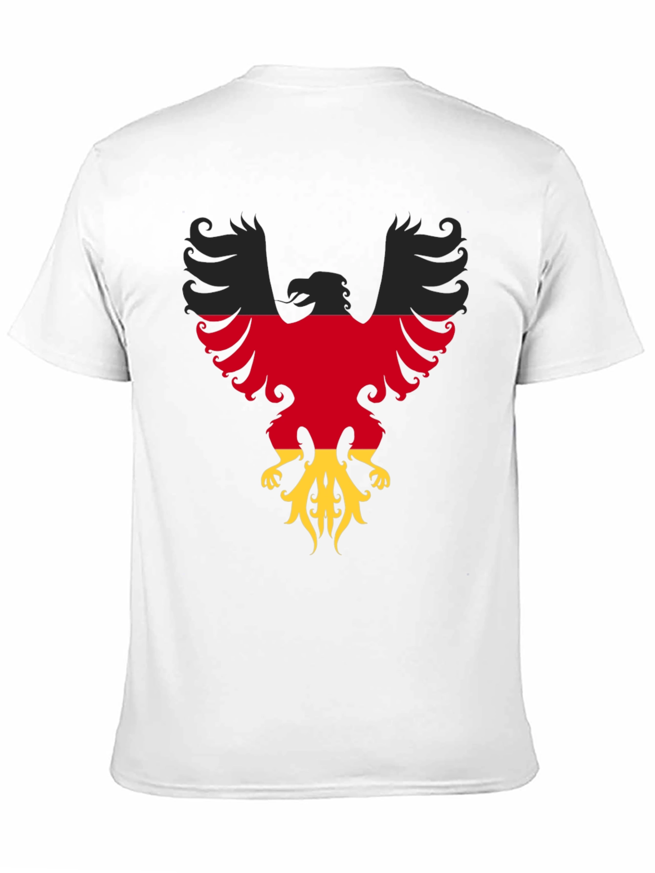 Black German Flag Eagle Graphic Tee - Black Cotton T-Shirt view 11