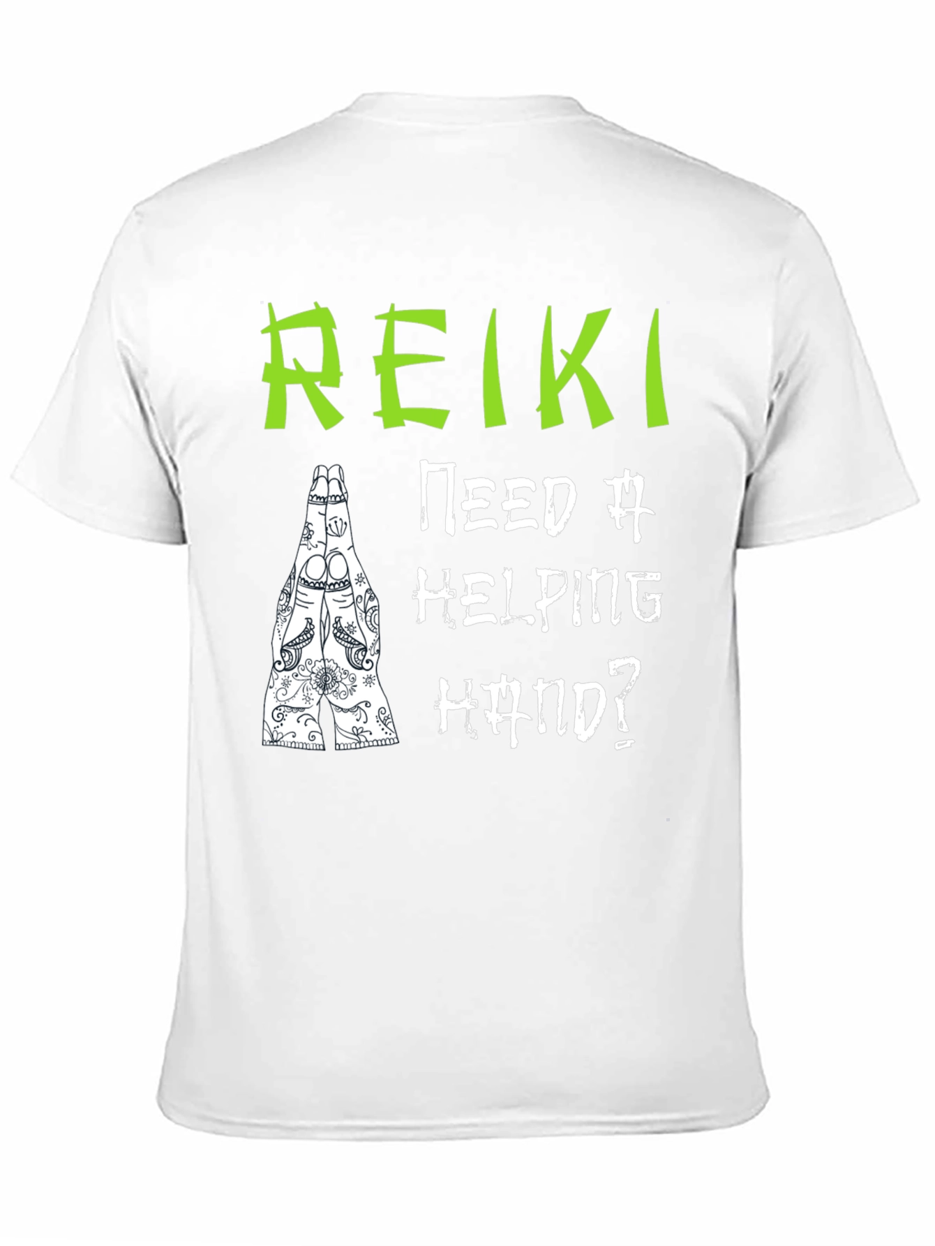 Reiki Helping Hand Black T-Shirt - Spiritual Design - 11