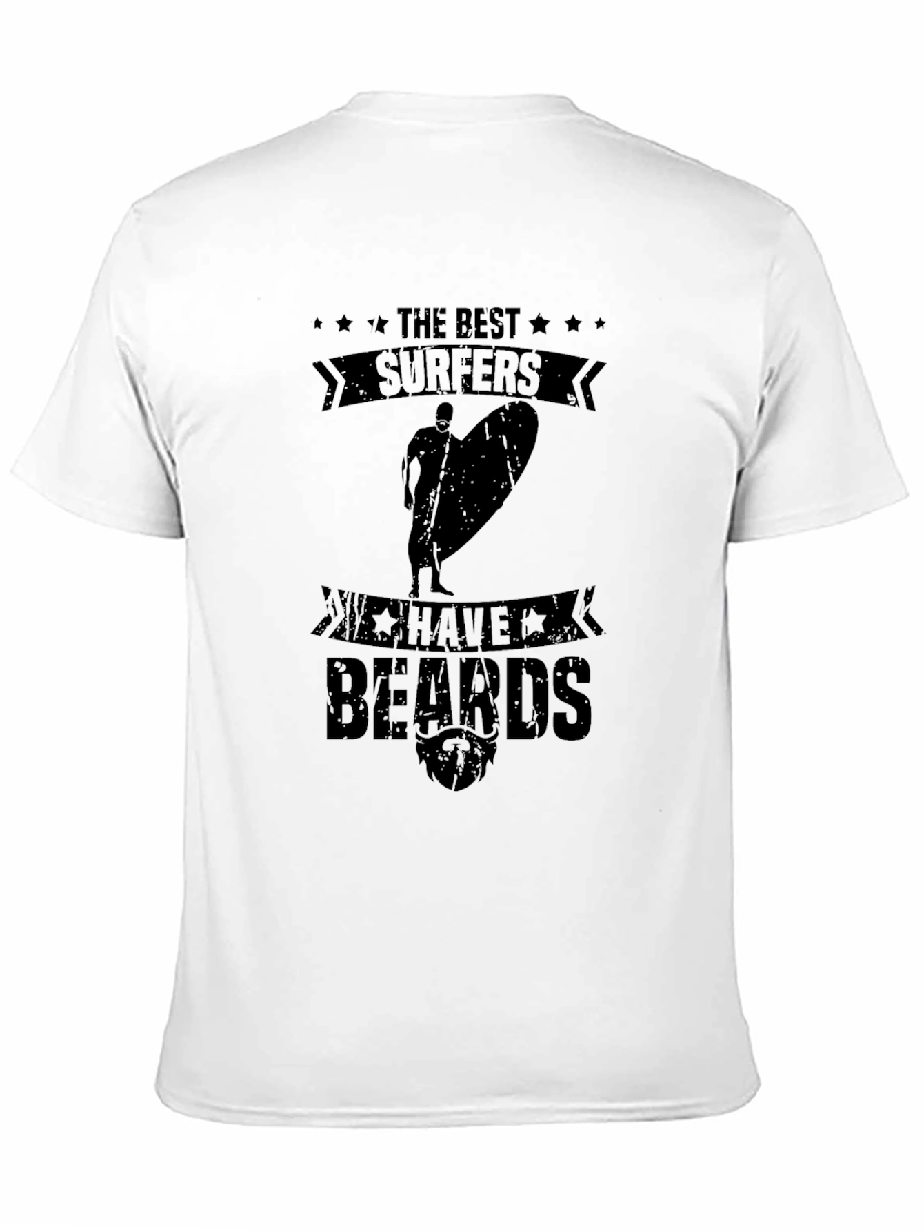 Black The Best Surfers Have Beards Graphic Tee view 11