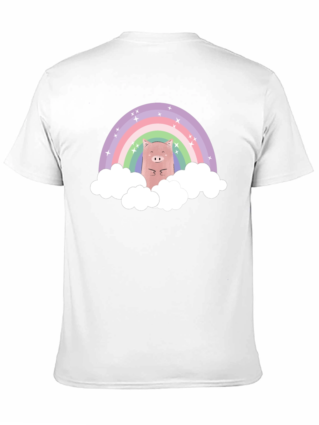 Black Rainbow Pig T-Shirt - Cute Cartoon Design view 11