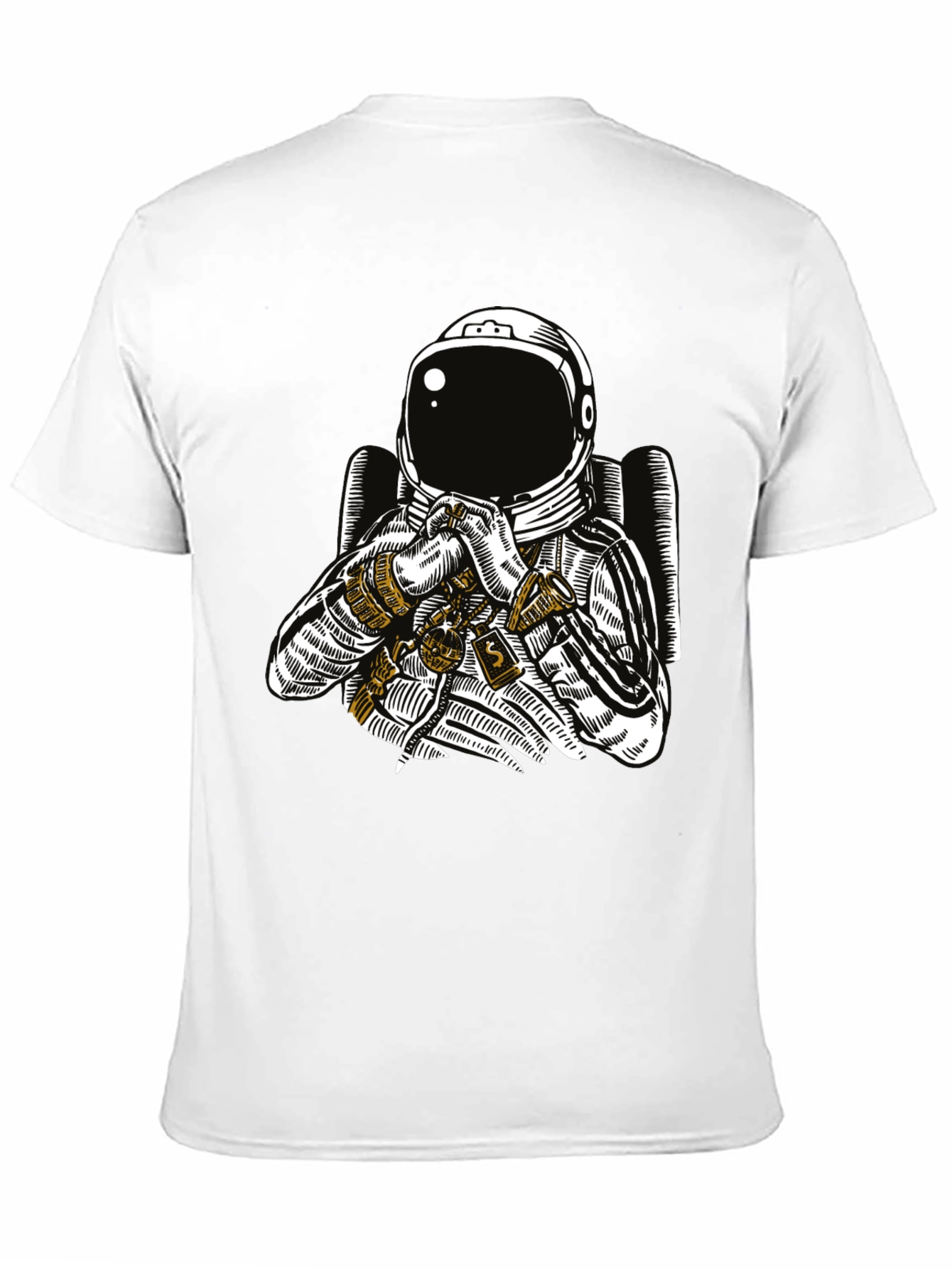 Black Astronaut Graphic Tee - Black Cotton T-Shirt view 11