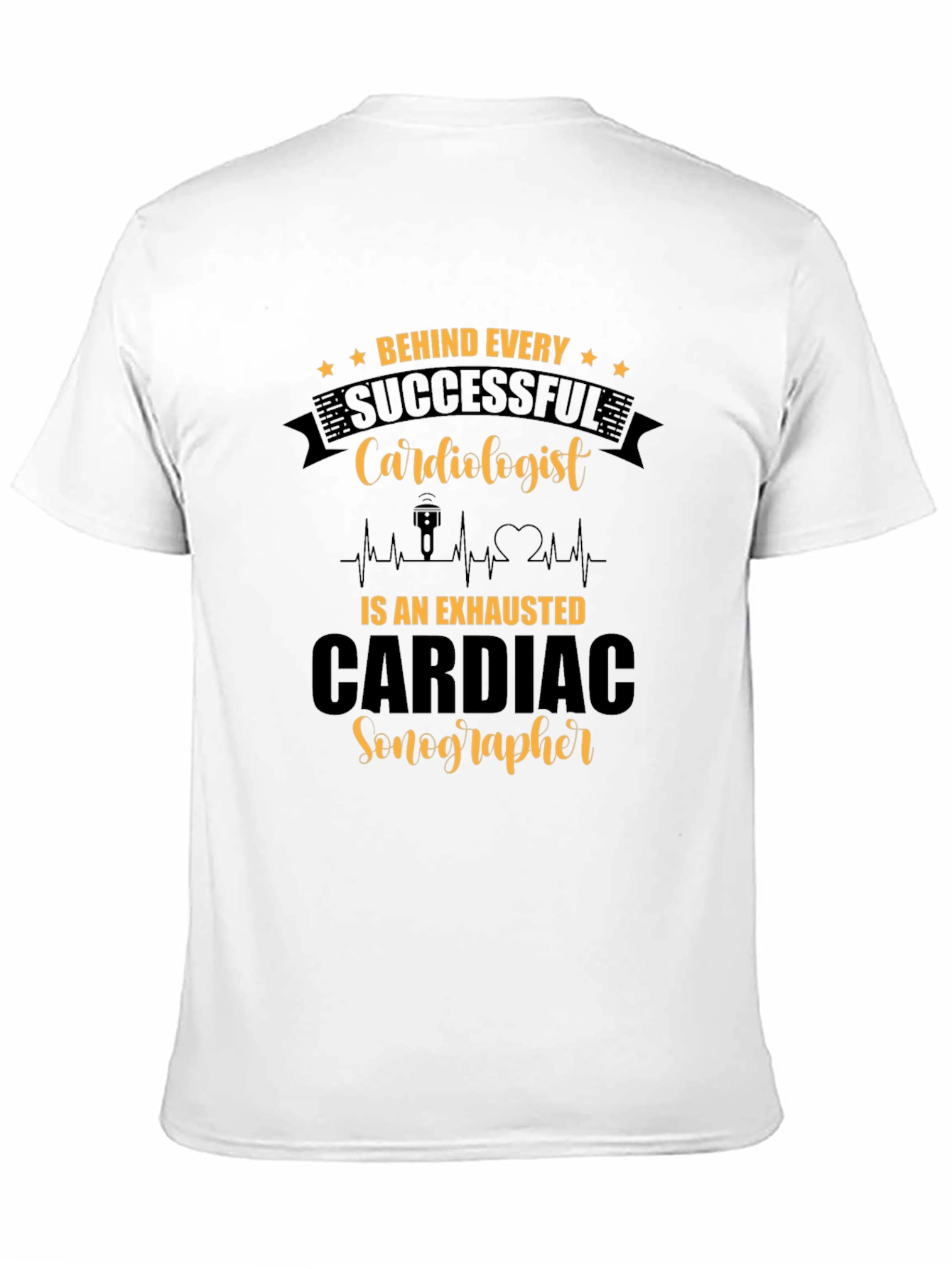 Black Funny Cardiac Sonographer T-Shirt Gift view 11