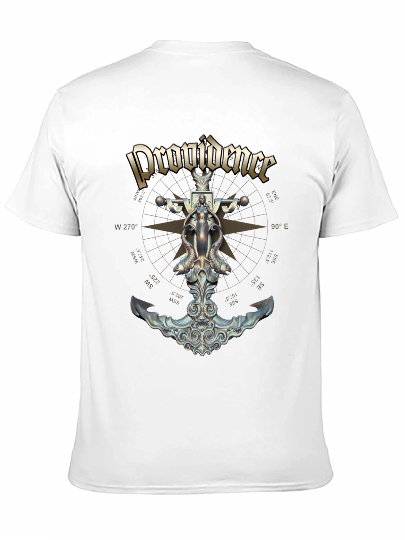 Black Providence Nautical Anchor Compass Rose Graphic Tee view 11