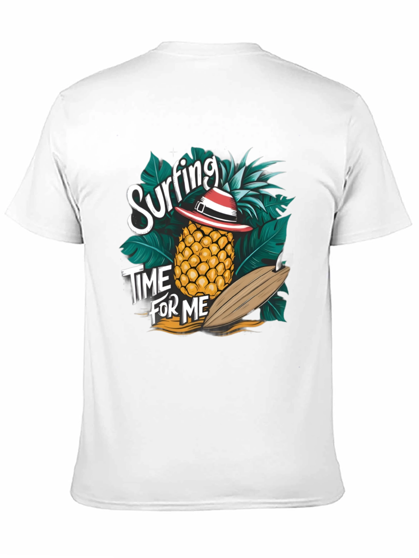 Black Surfing Pineapple T-Shirt - Tropical Summer Vibes view 11