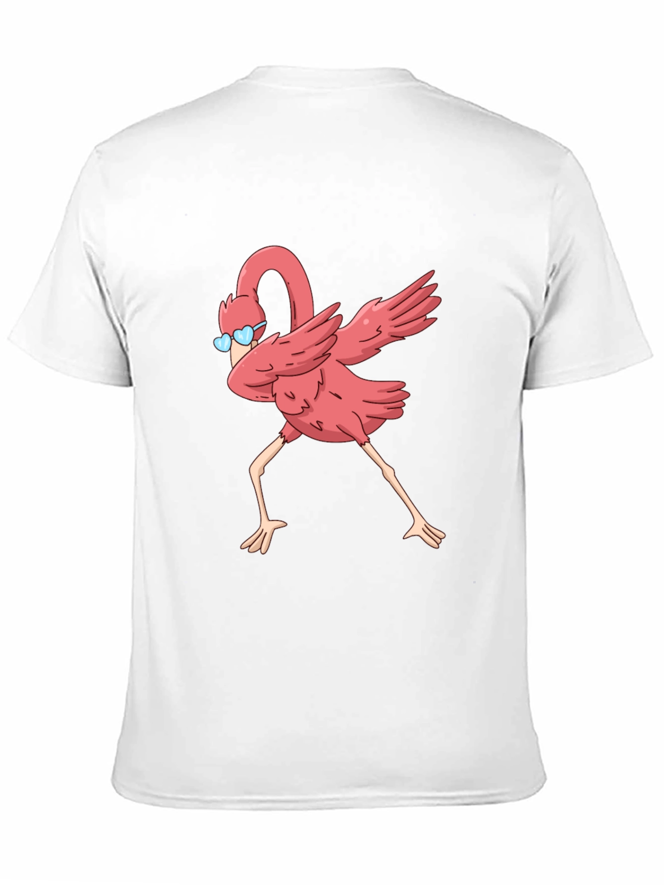 Black Dabbing Flamingo Graphic Tee - Black Cotton T-Shirt view 11
