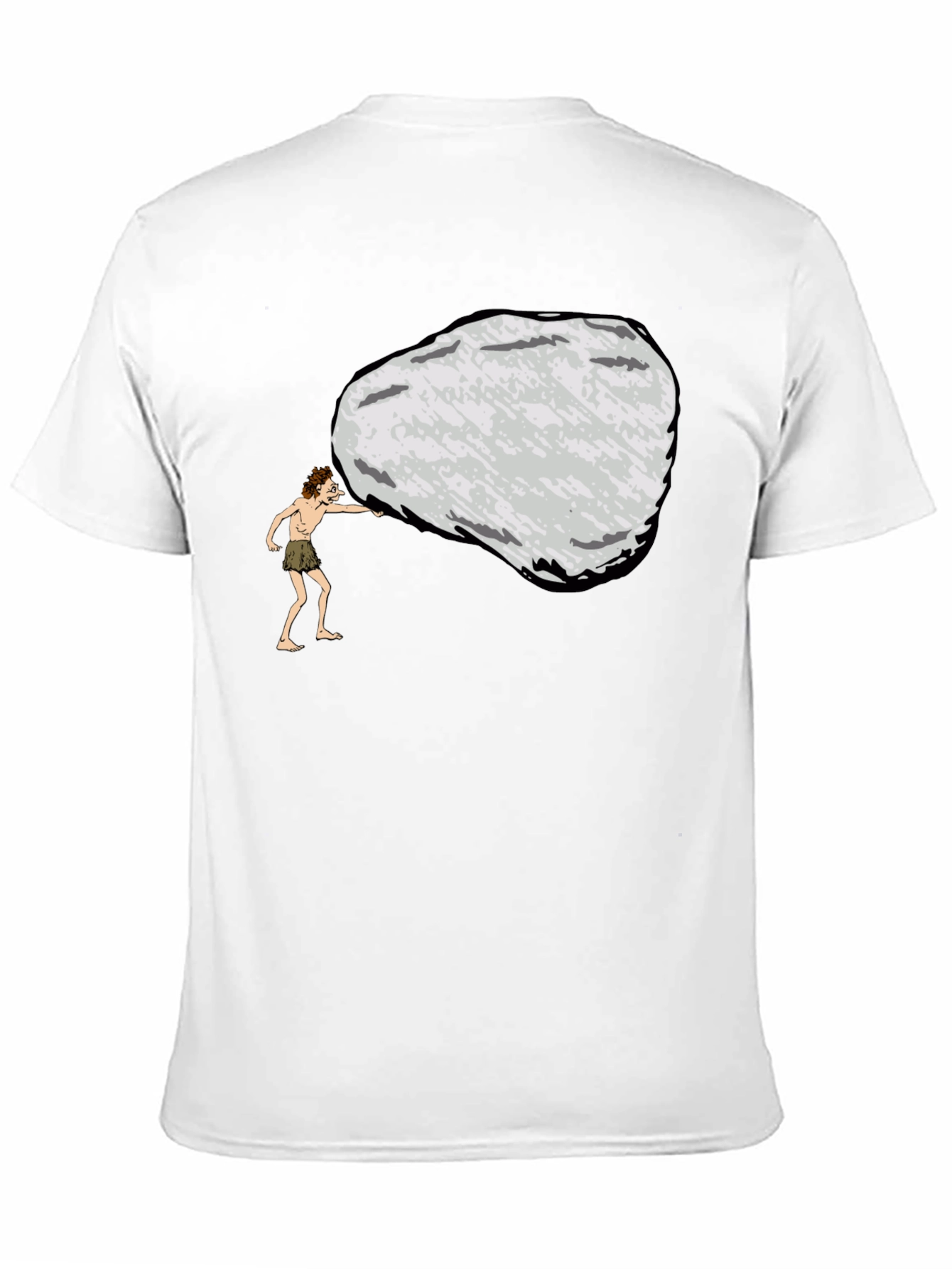 Black Caveman Pushing Boulder Graphic Tee view 11