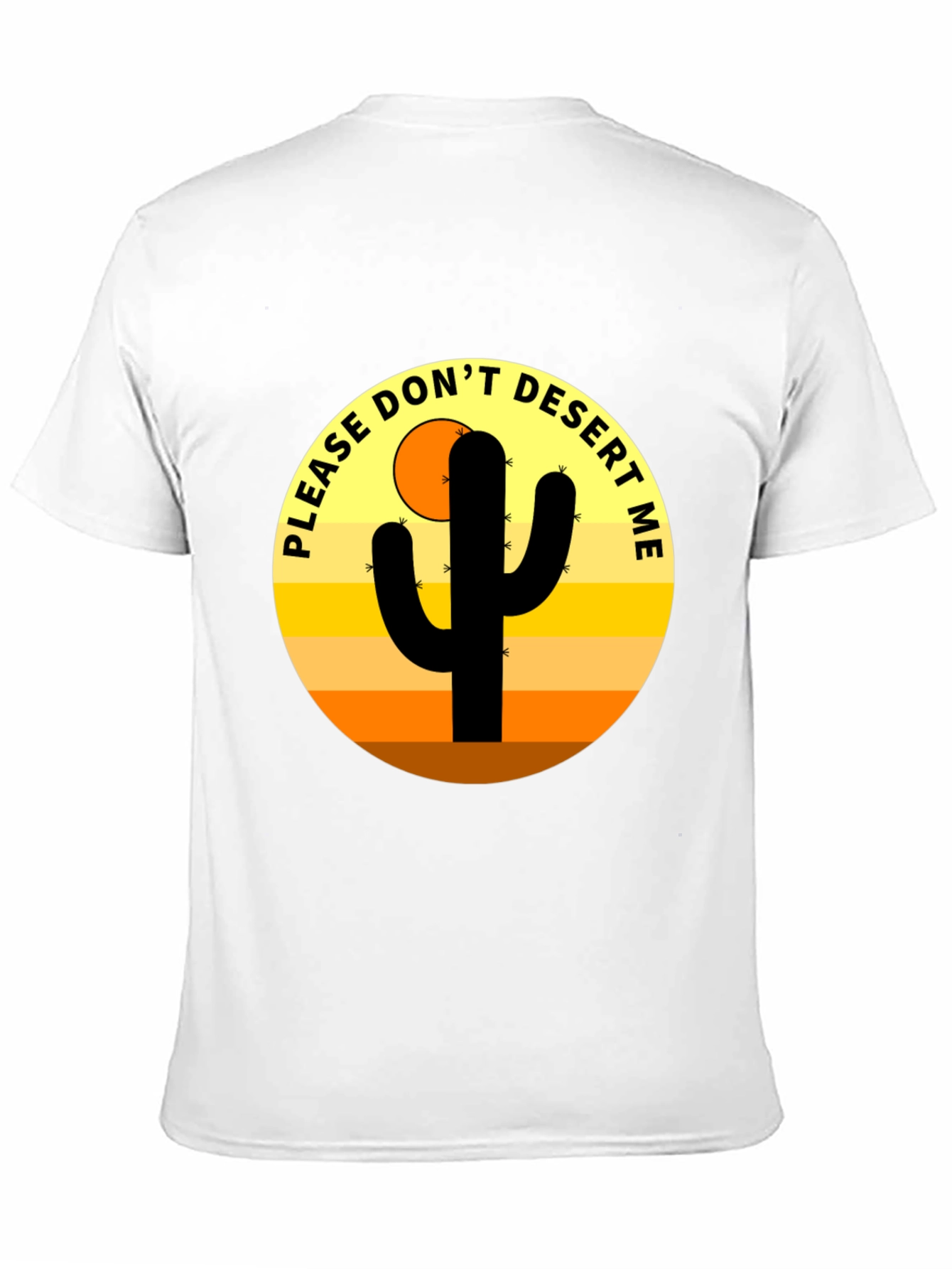 Black Cactus Desert Graphic Novelty Men's T-Shirt view 11