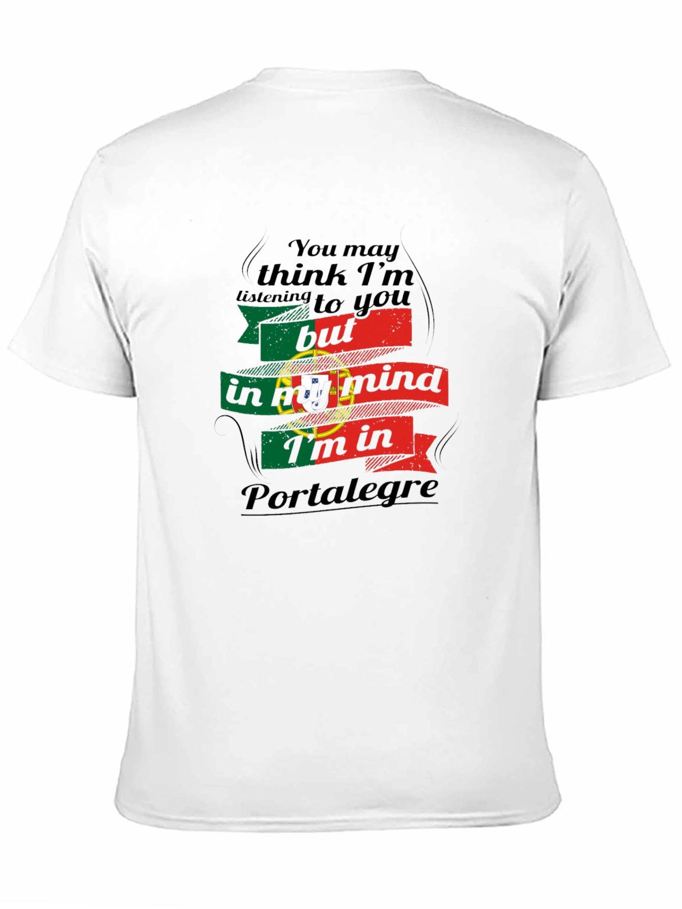 Black Portalegre Portugal Flag T-Shirt view 11