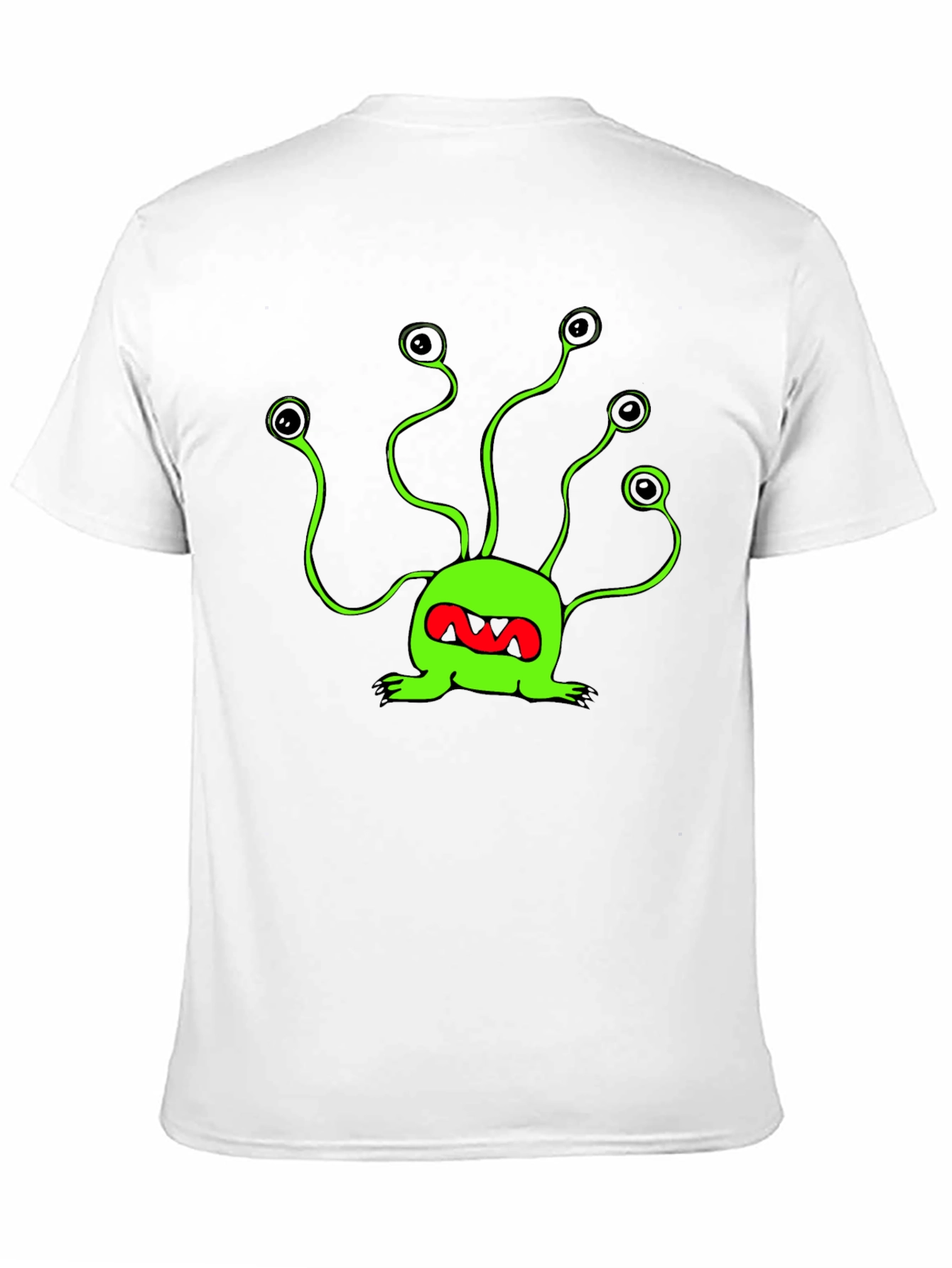 Funky Green Alien T-Shirt - Black Cotton Tee - 11