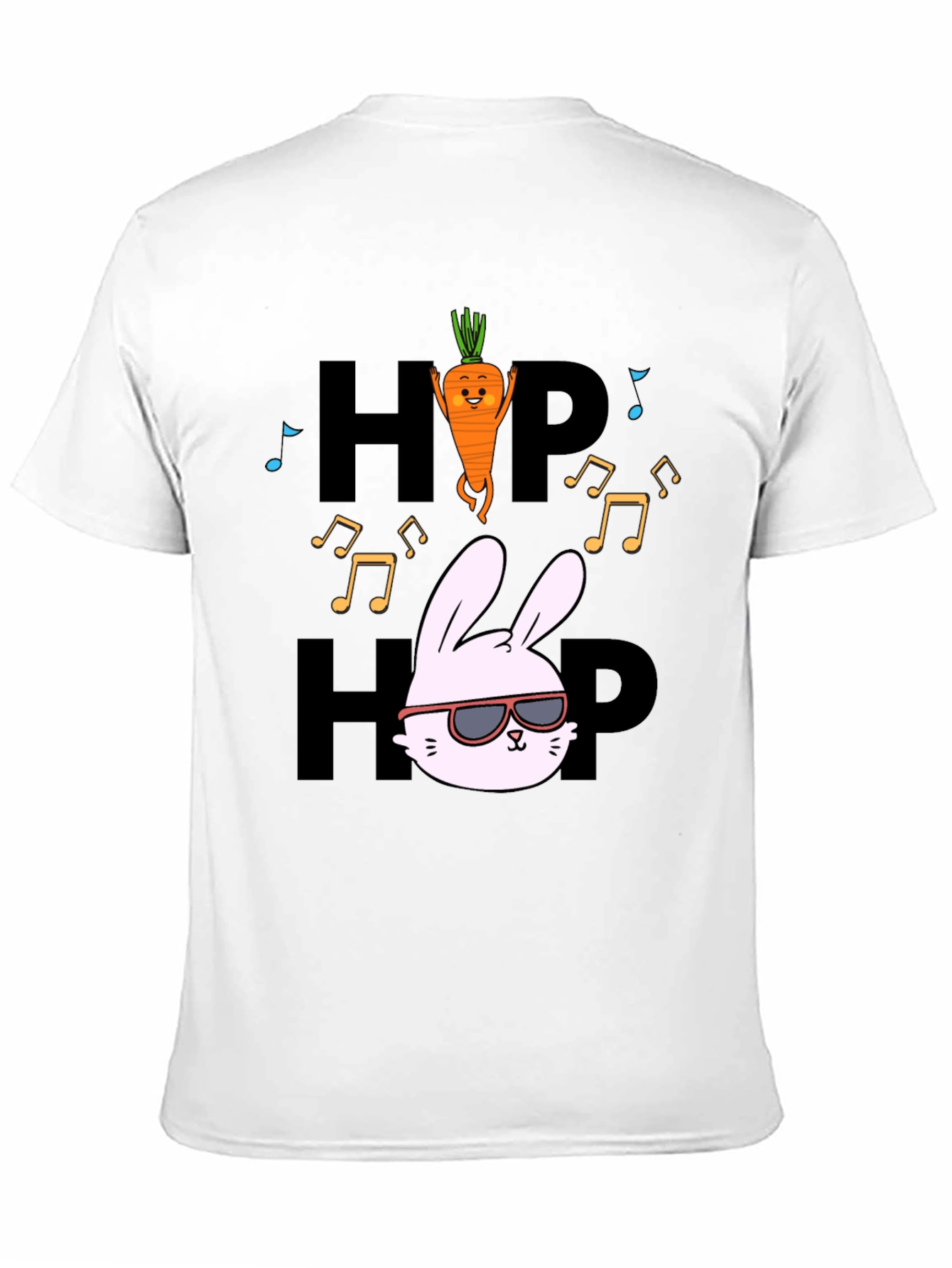 Black Hip Hop Bunny Carrot Music Black T-Shirt view 11