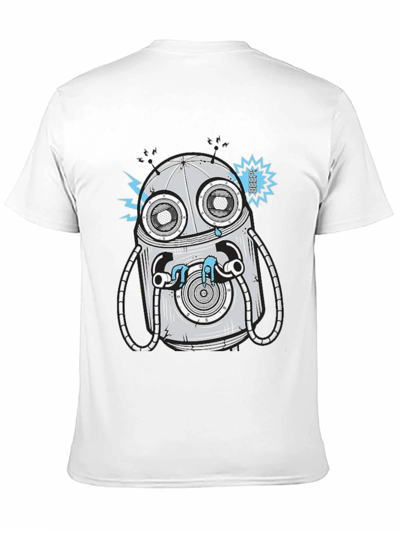 Black Robot Graphic Tee - Casual Black T-Shirt view 11