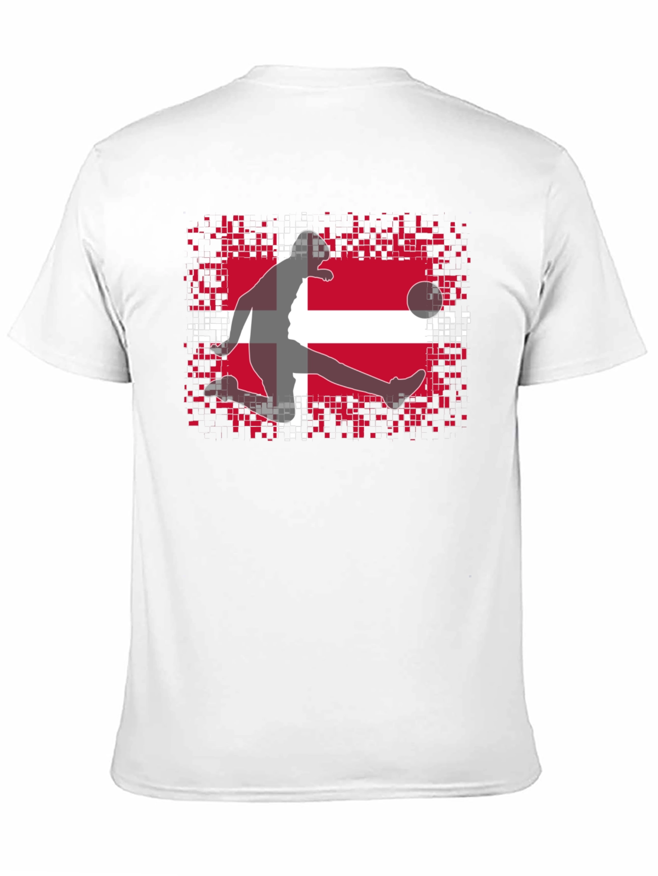Black Denmark Flag Soccer Black T-Shirt view 11