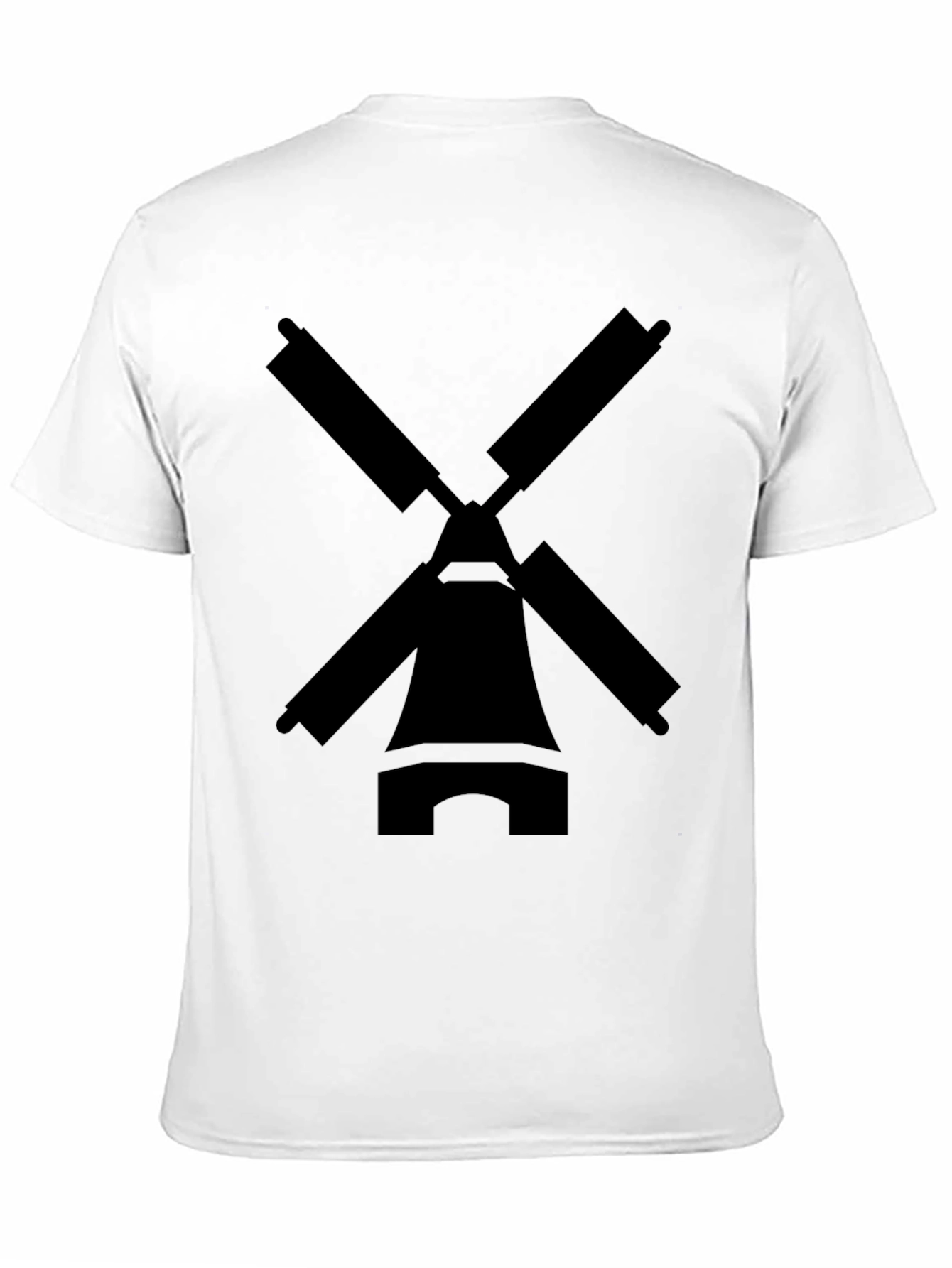 Black Windmill Graphic Tee - Black Cotton Blend T-Shirt view 11