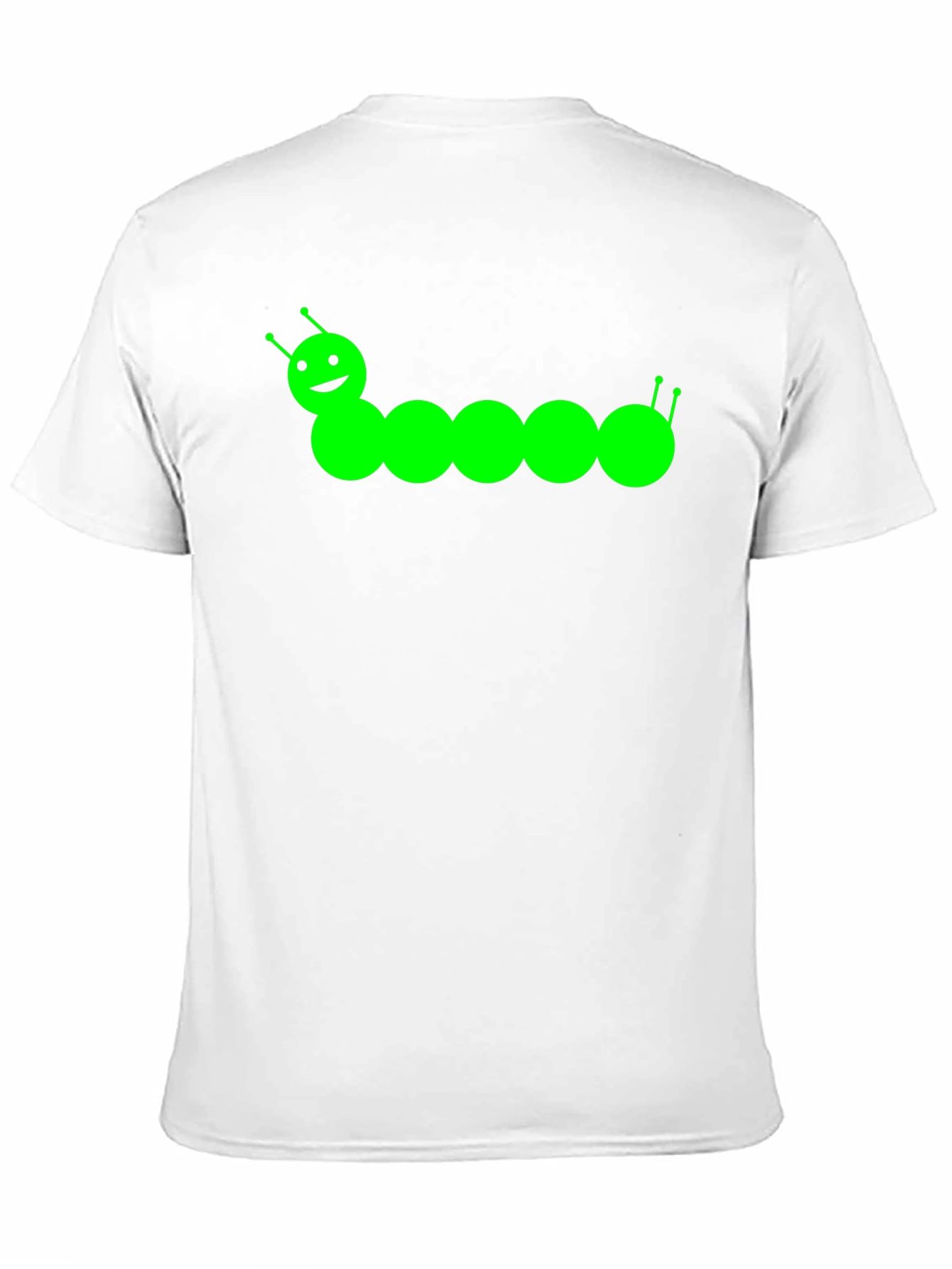 Black Cute Caterpillar Graphic Tee - Black Cotton T-Shirt view 11