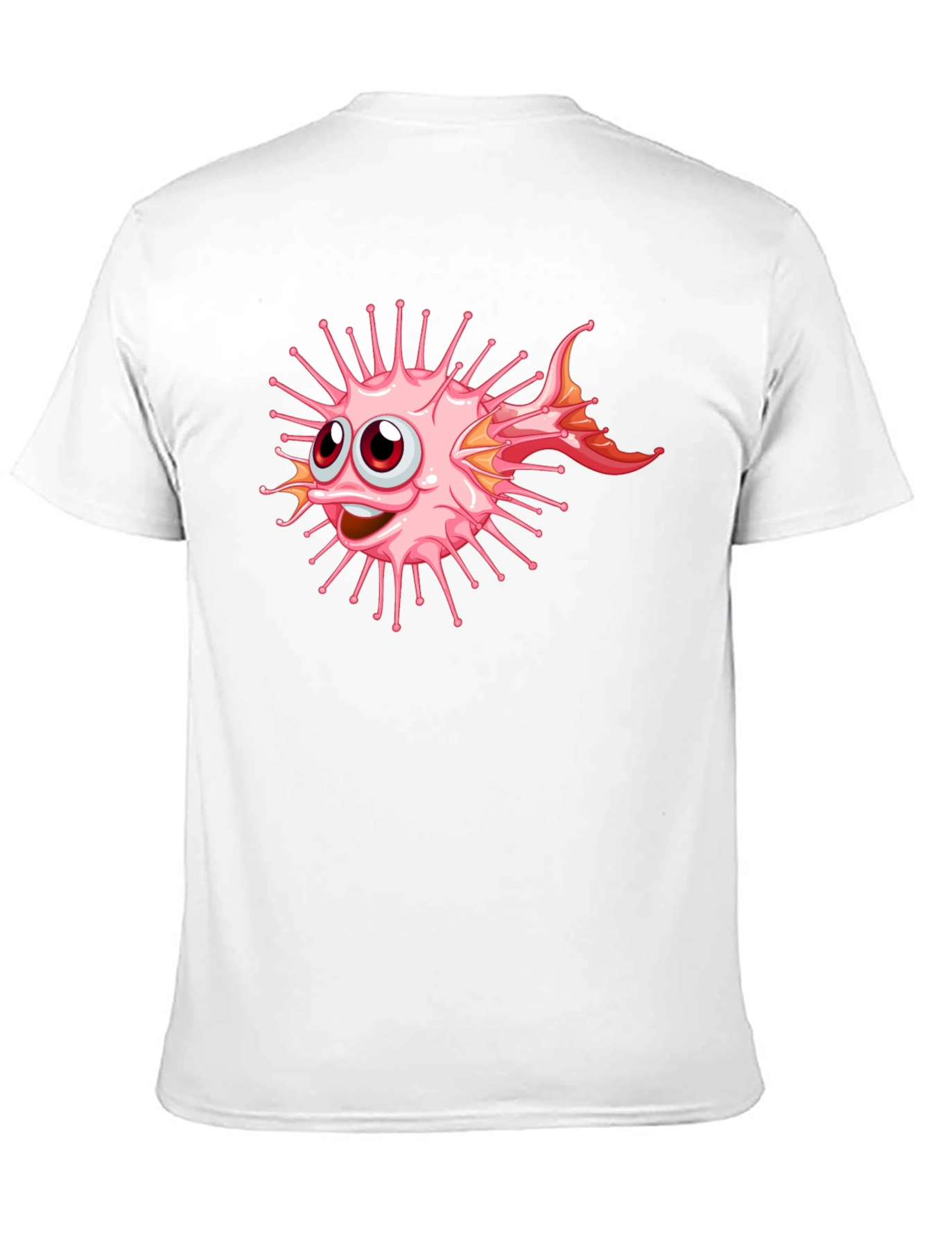 Black Cartoon Pufferfish Graphic Black T-Shirt view 11