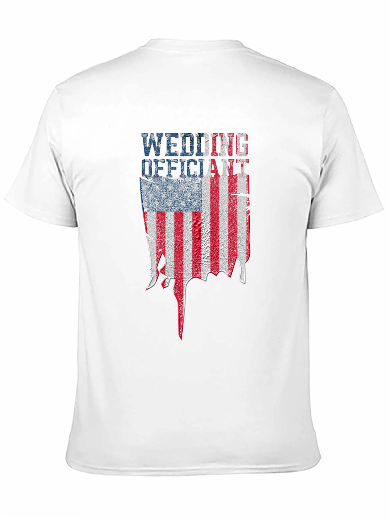 Black Wedding Officiant American Flag T-Shirt view 11