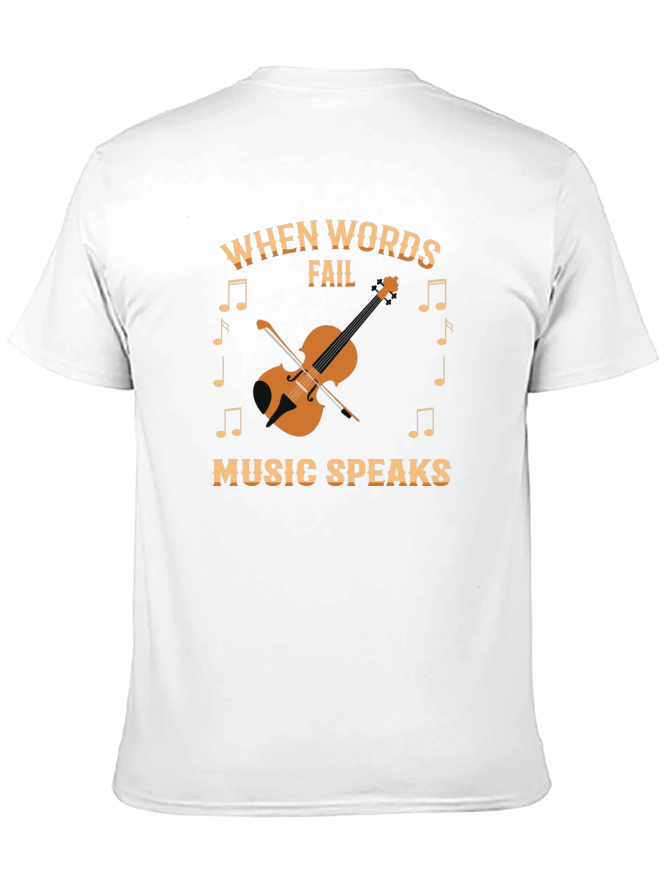 Black Music Speaks T-Shirt - Words Fail Violin Design view 11