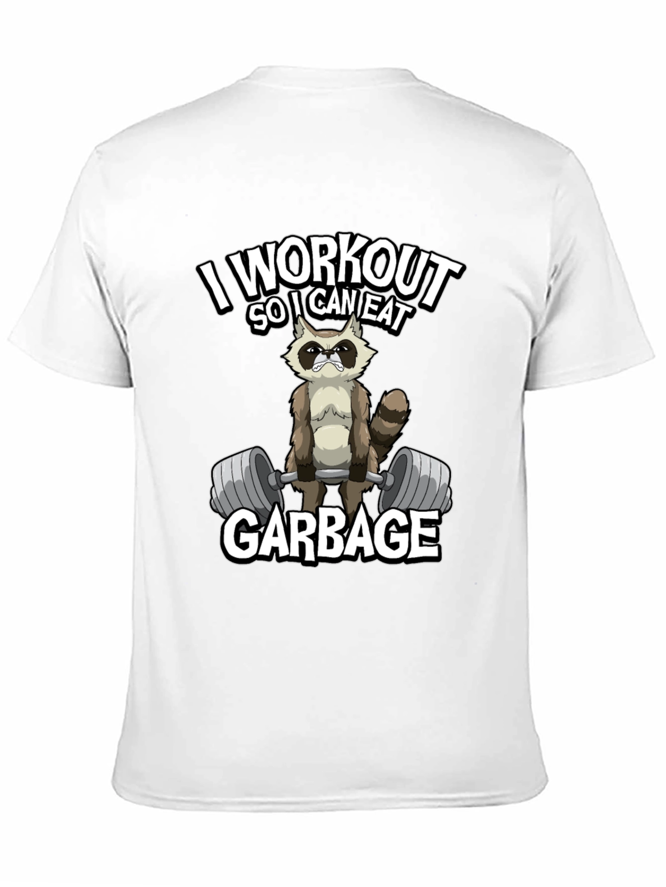 Black Workout Raccoon Graphic T-Shirt - Gym Humor view 11
