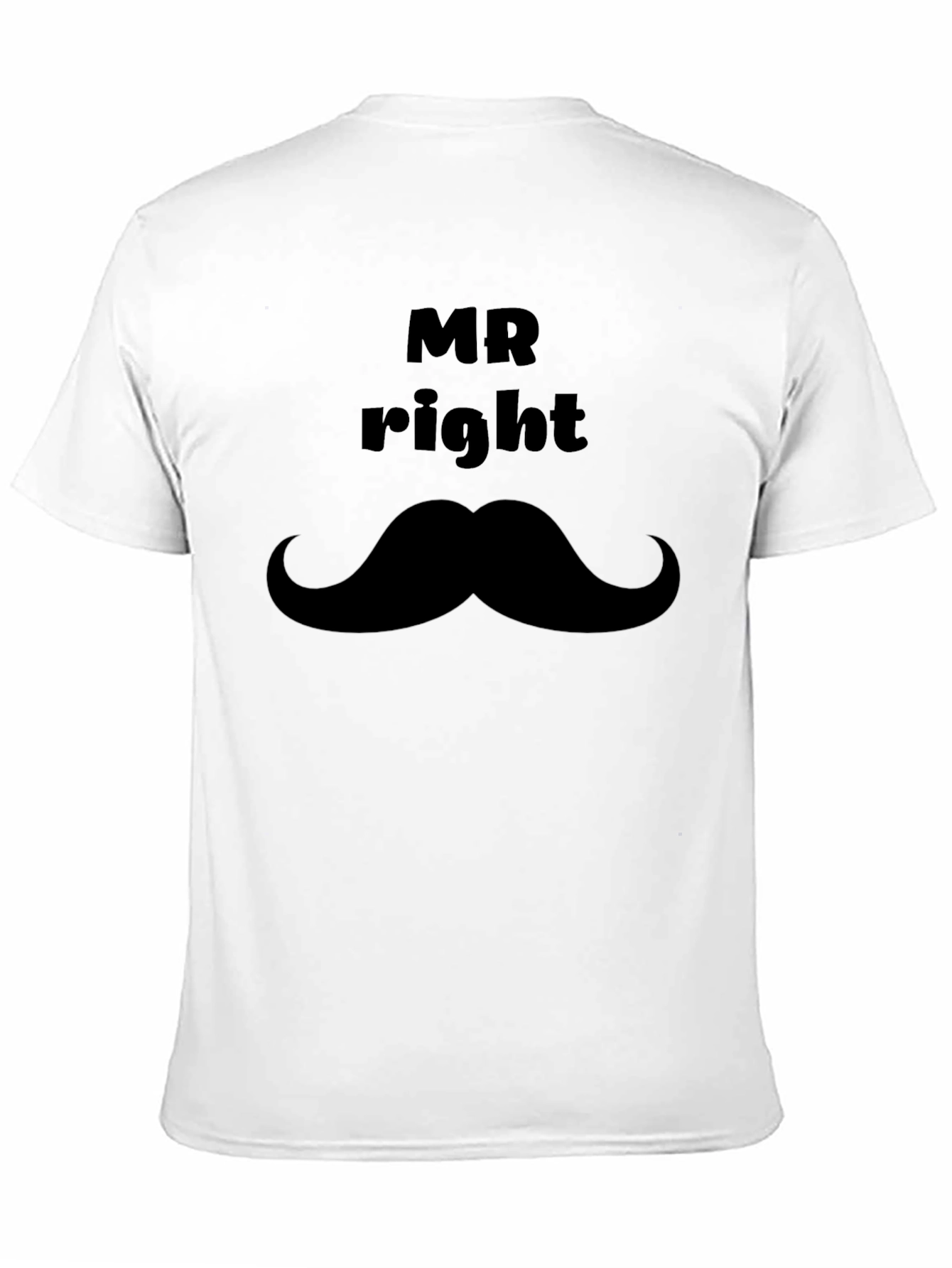 Black Mr. Right Graphic Tee - Mustache Design view 11