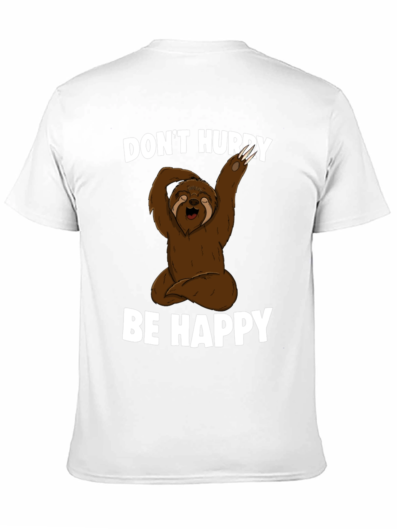 Black Sloth Yoga T-Shirt - Don't Hurry Be Happy view 11