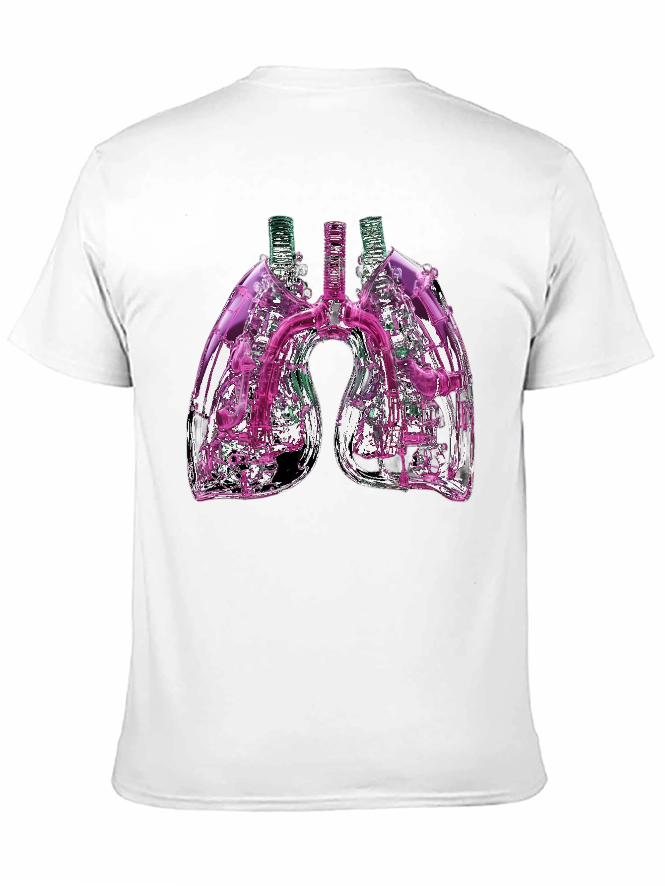 Black Abstract Lungs Graphic Tee - Black Cotton Blend view 11