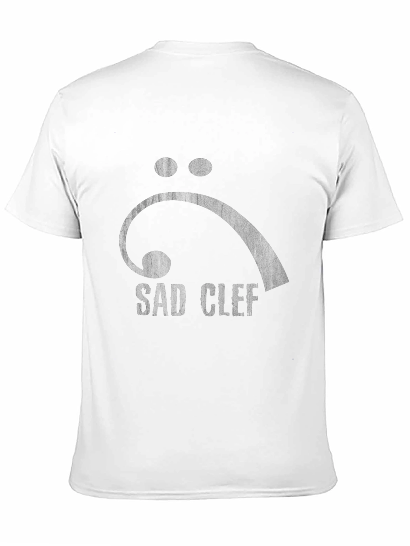 Black Sad Clef Graphic Tee - Bass Clef T-Shirt view 11
