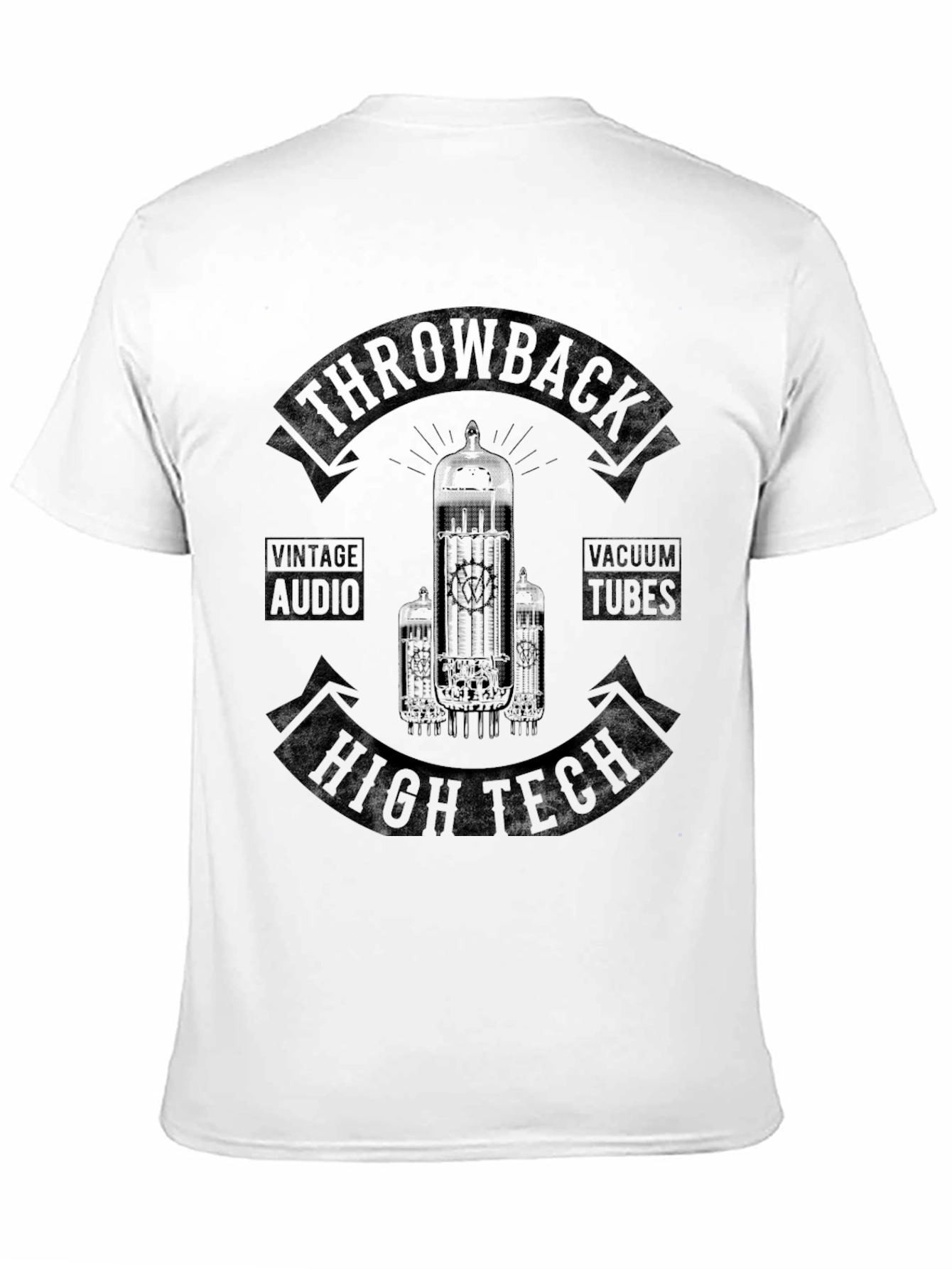 Black Vintage Audio Vacuum Tubes Throwback T-Shirt view 11
