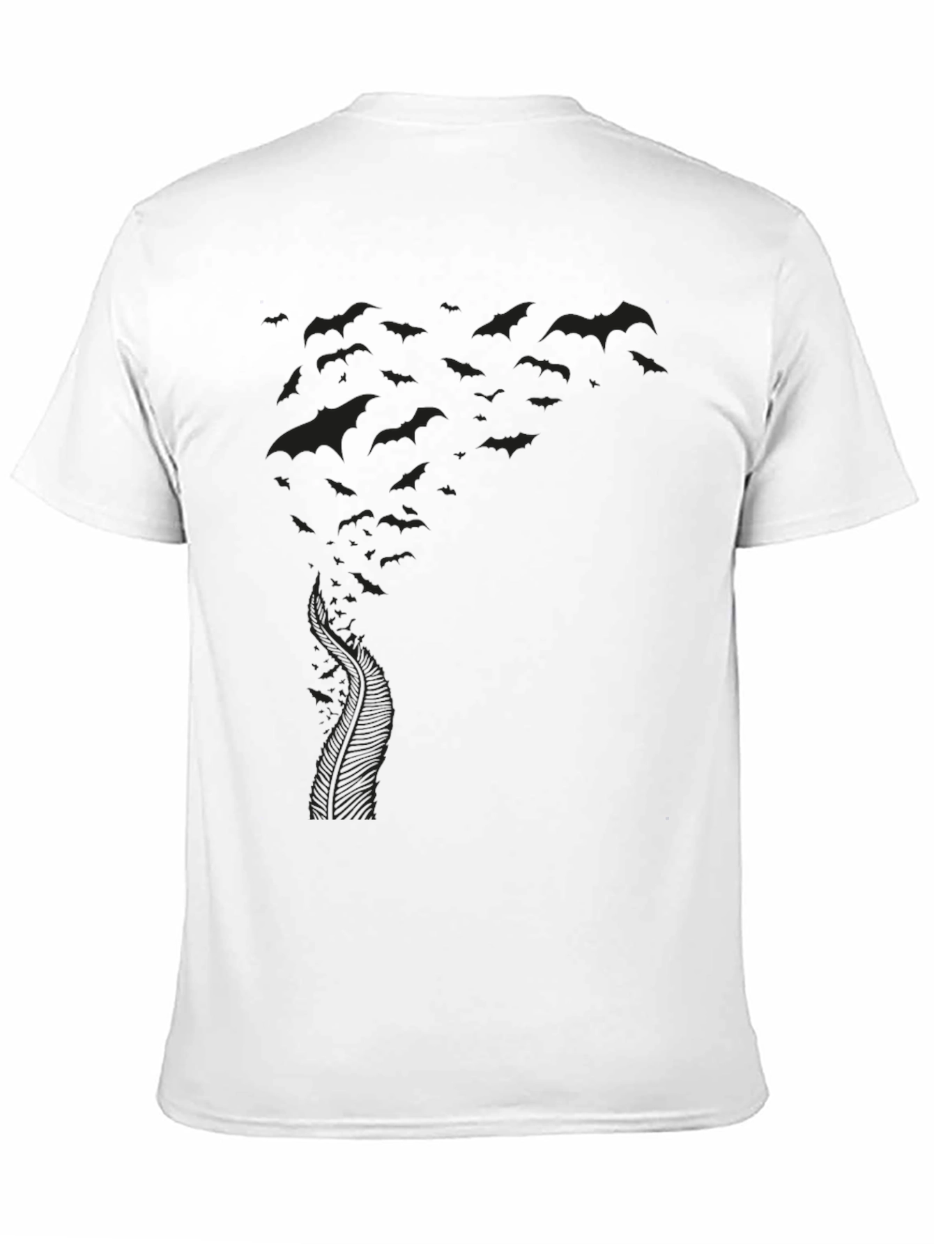 Black Men's Black Bat Swarm Graphic Tee view 11