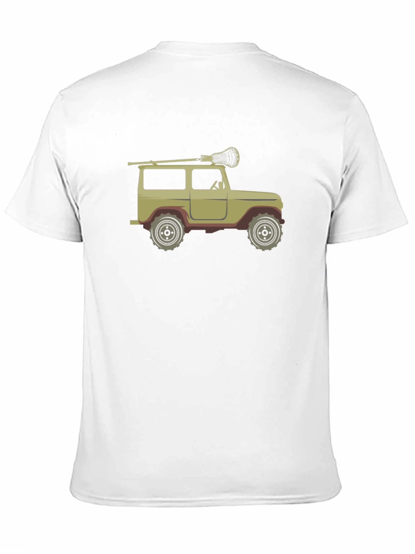 Black Vintage Off-Road Truck & Lacrosse Stick Black T-Shirt view 11