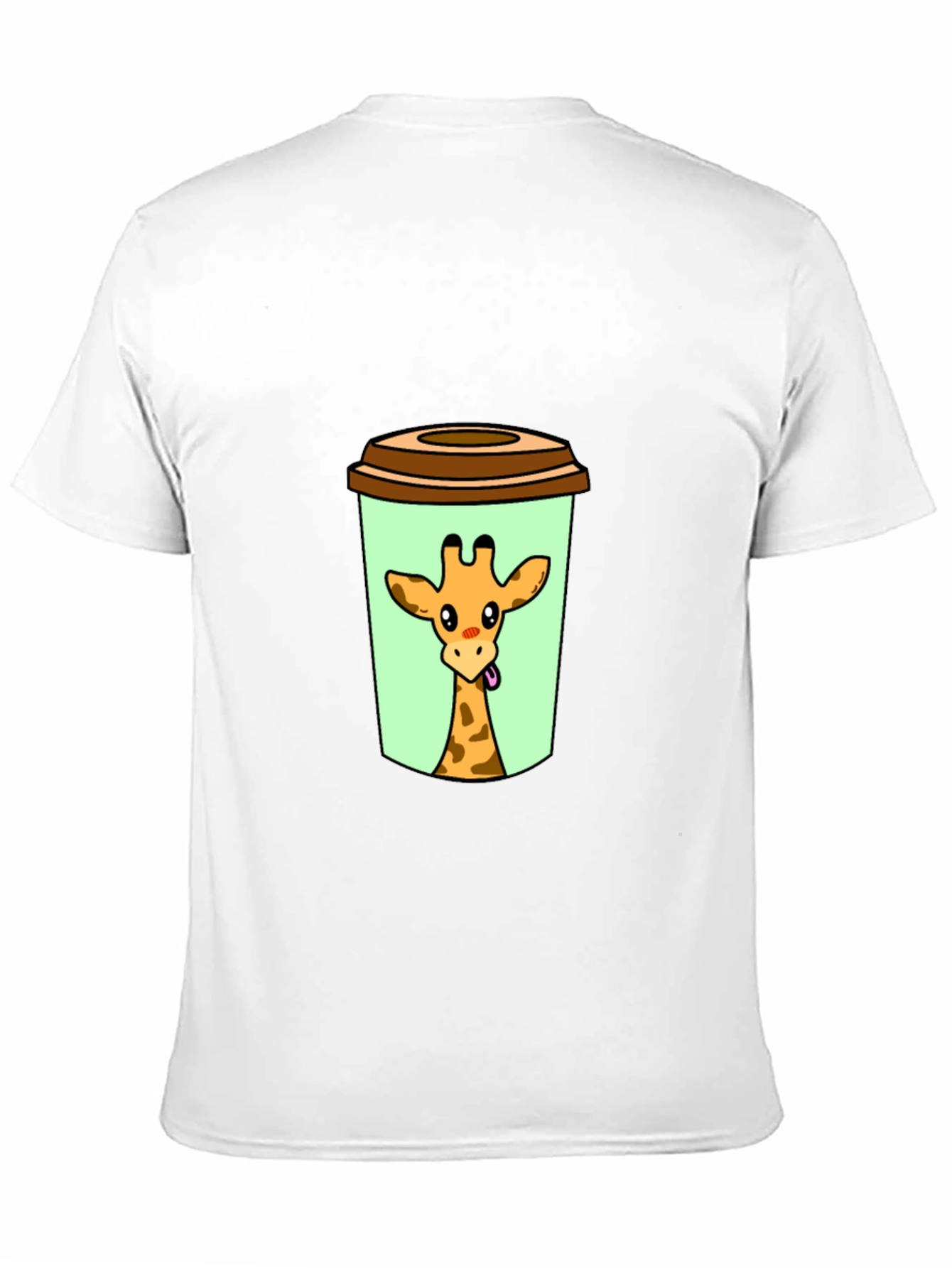 Black Giraffe in Cup Graphic Tee - Novelty Animal Shirt view 11