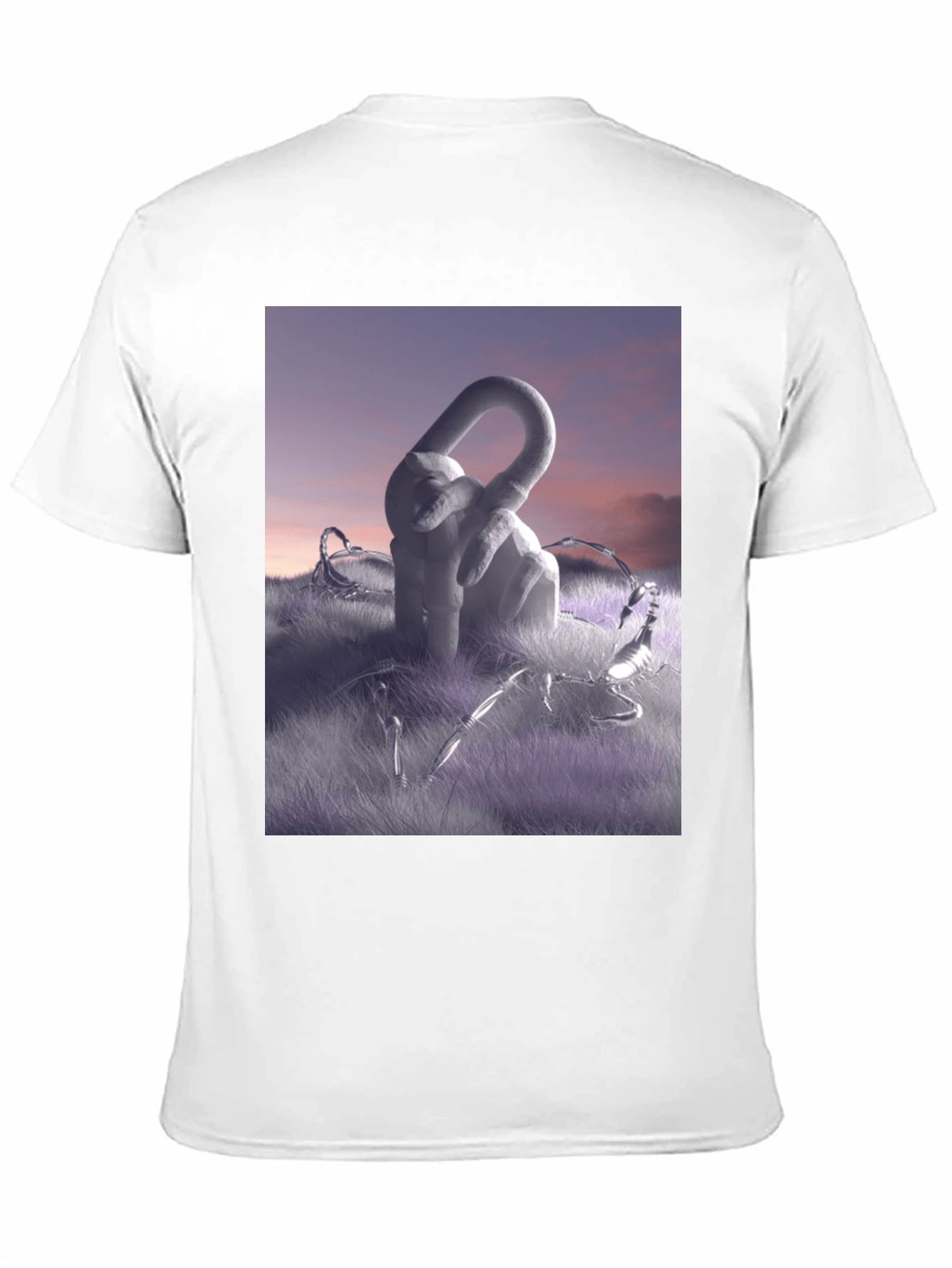 Black Abstract Sculpture Graphic Tee - Modern Art Shirt view 11