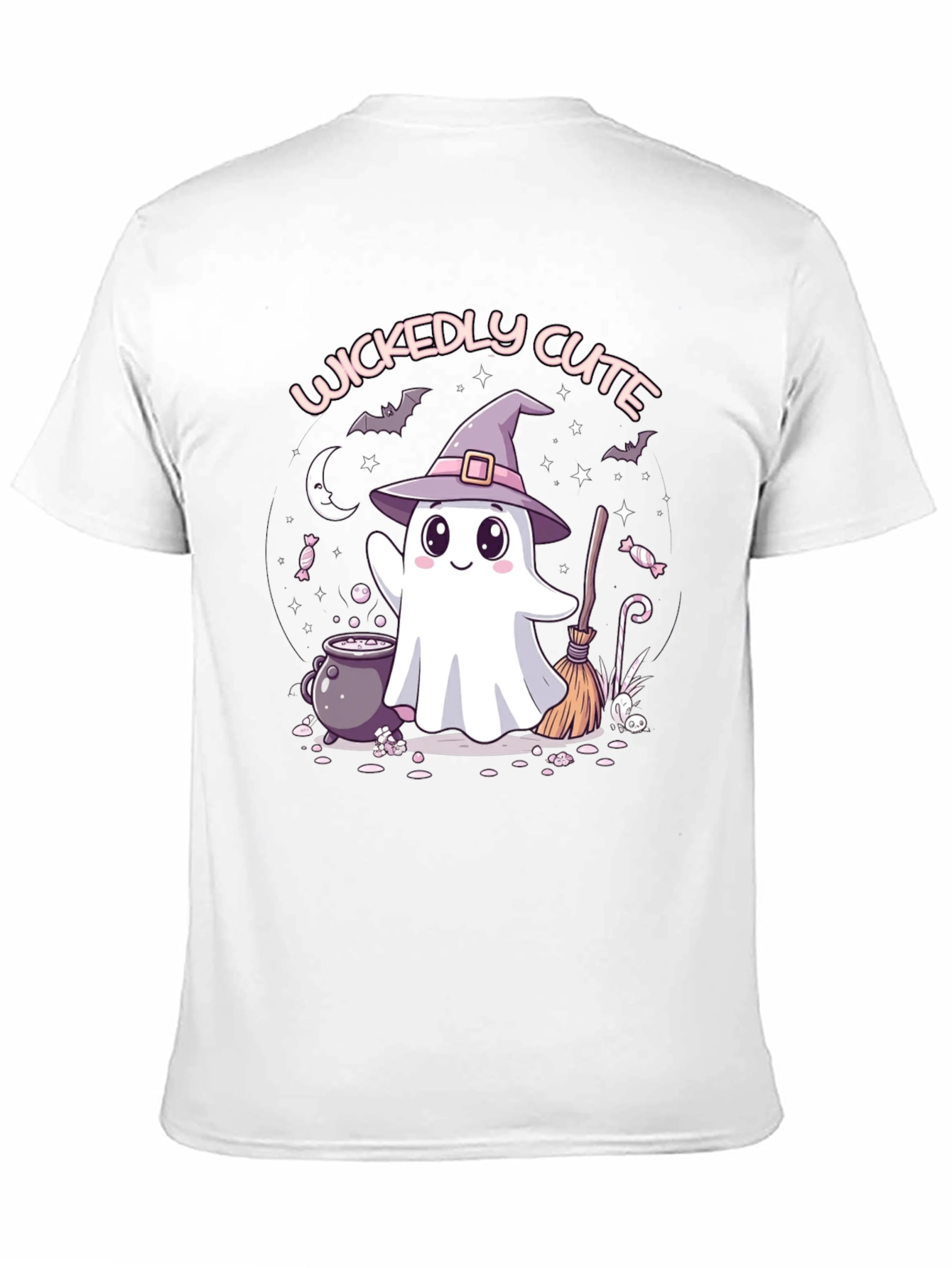 Black Wickedly Cute Halloween Ghost T-Shirt view 11