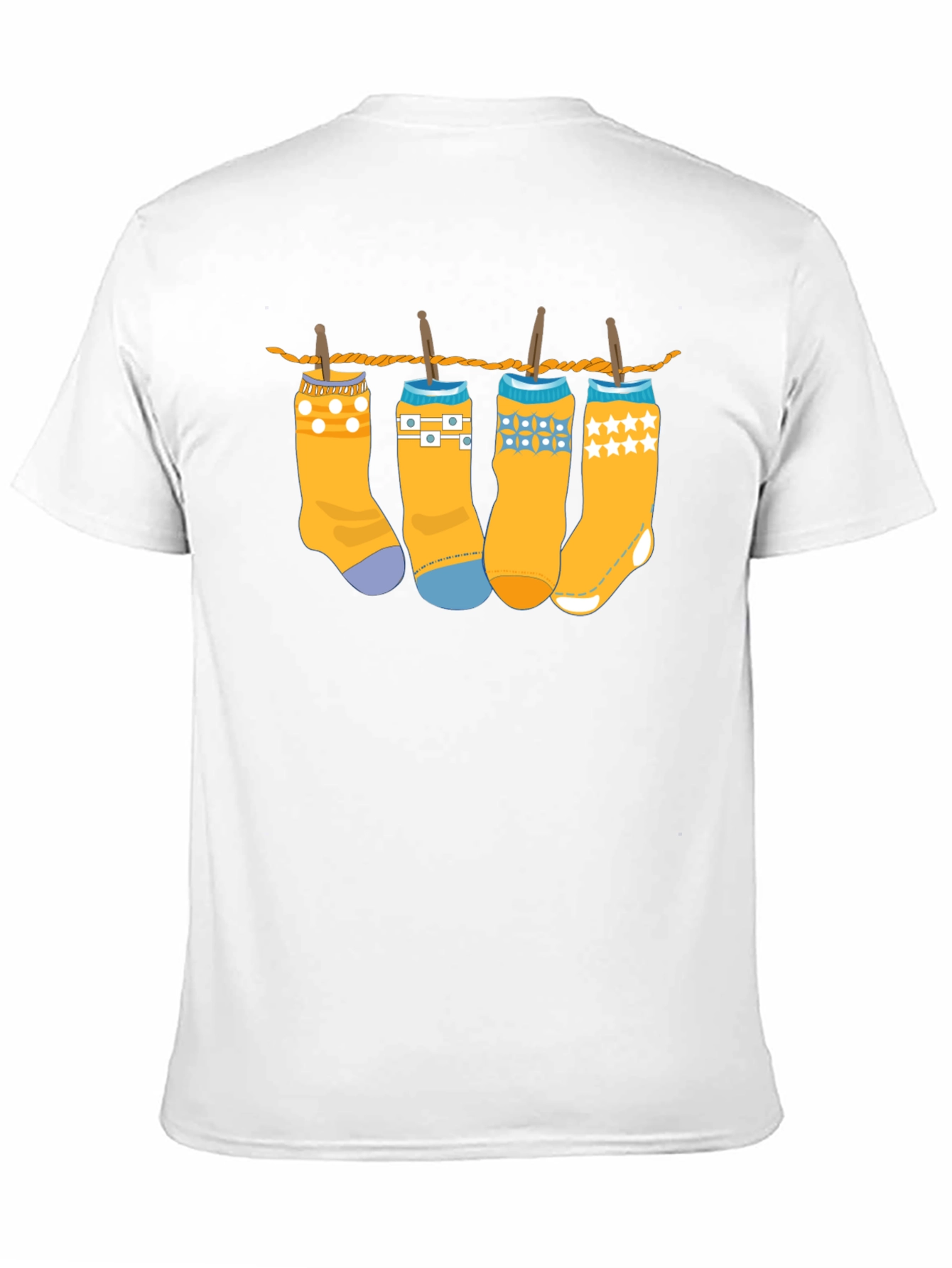 Black Novelty Socks on Clothesline Graphic Tee - Unisex view 11