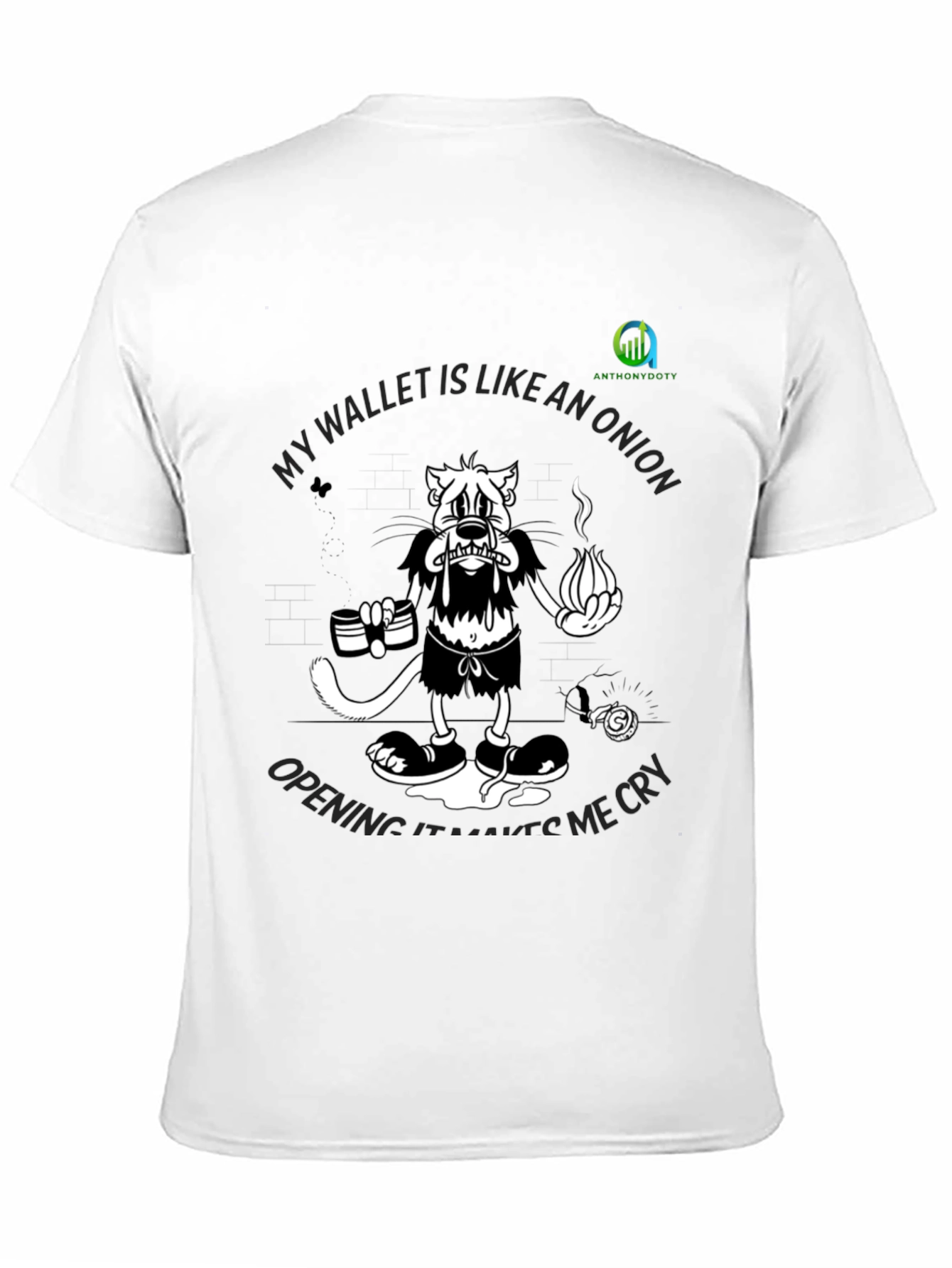 Black Funny "Wallet Like An Onion" Graphic Black T-Shirt view 11
