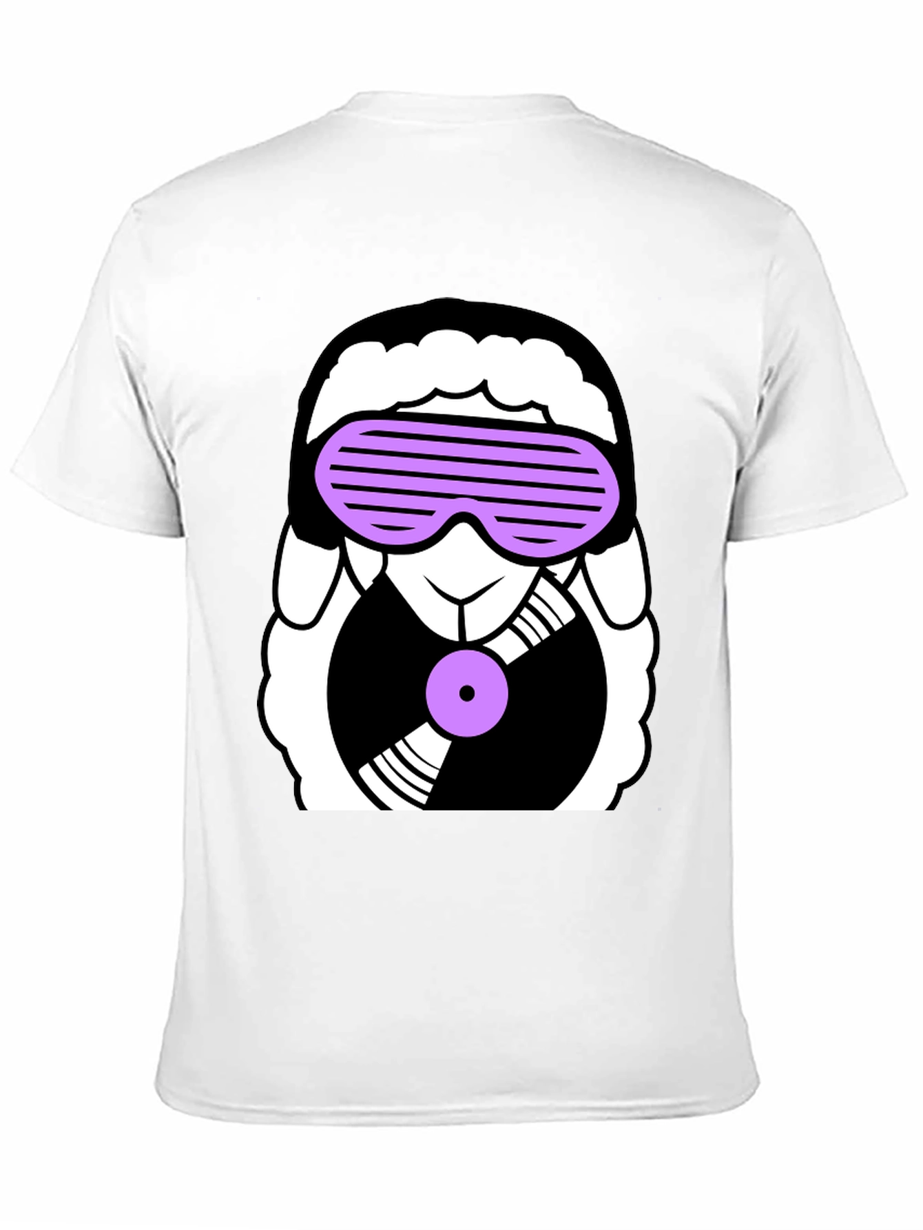 Black DJ Sheep Graphic Tee - Black Cotton T-Shirt view 11