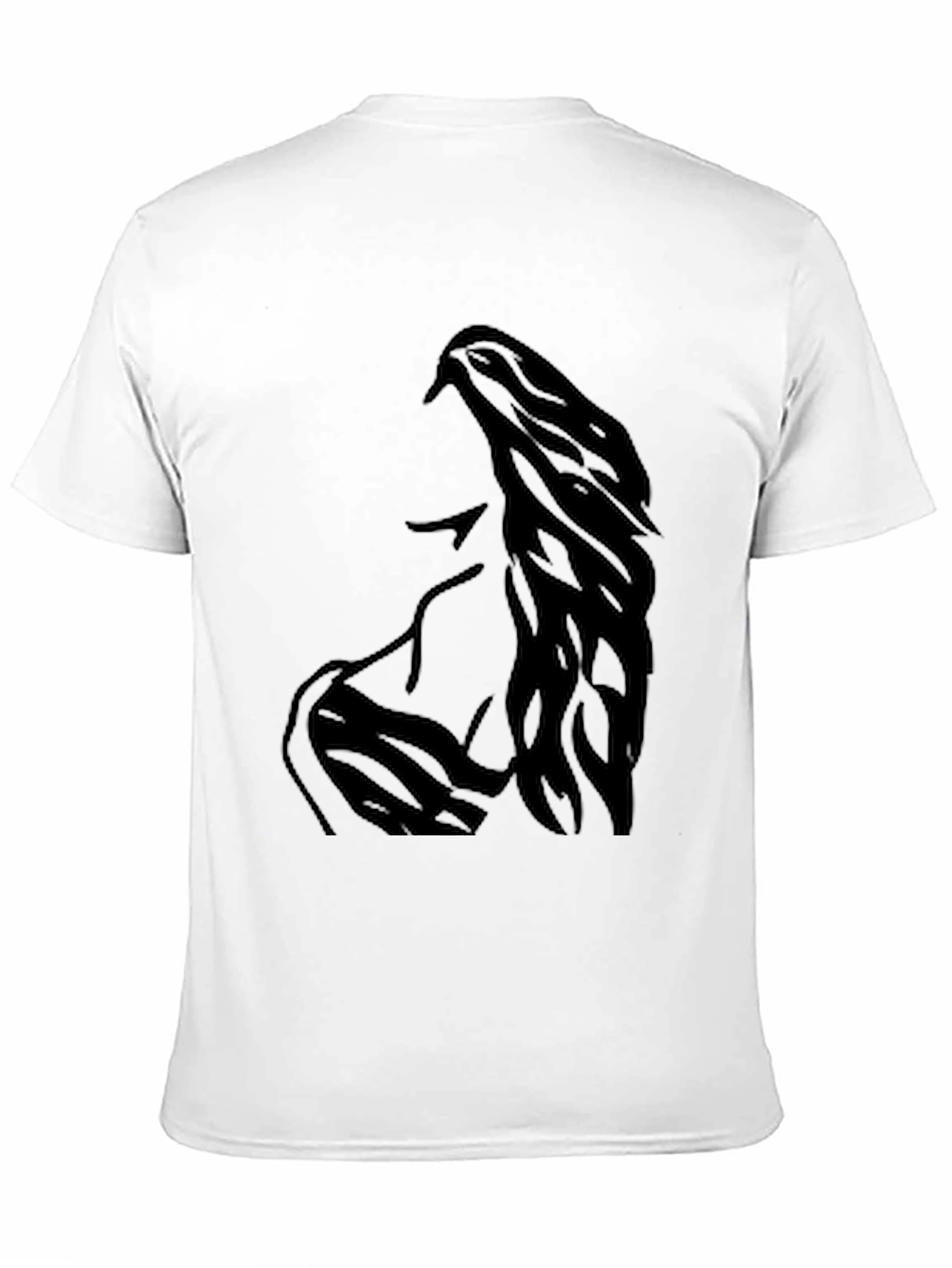 Black Black Graphic Tee: Woman Portrait Silhouette view 11