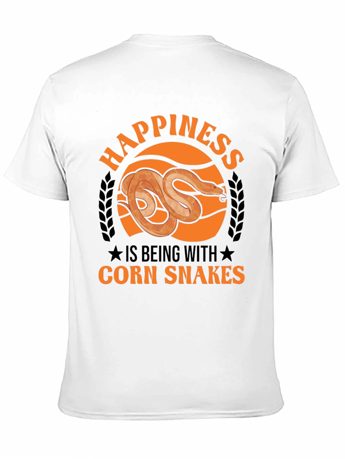 Black Corn Snake Lover T-Shirt - Happiness is Being With Corn Snakes view 11