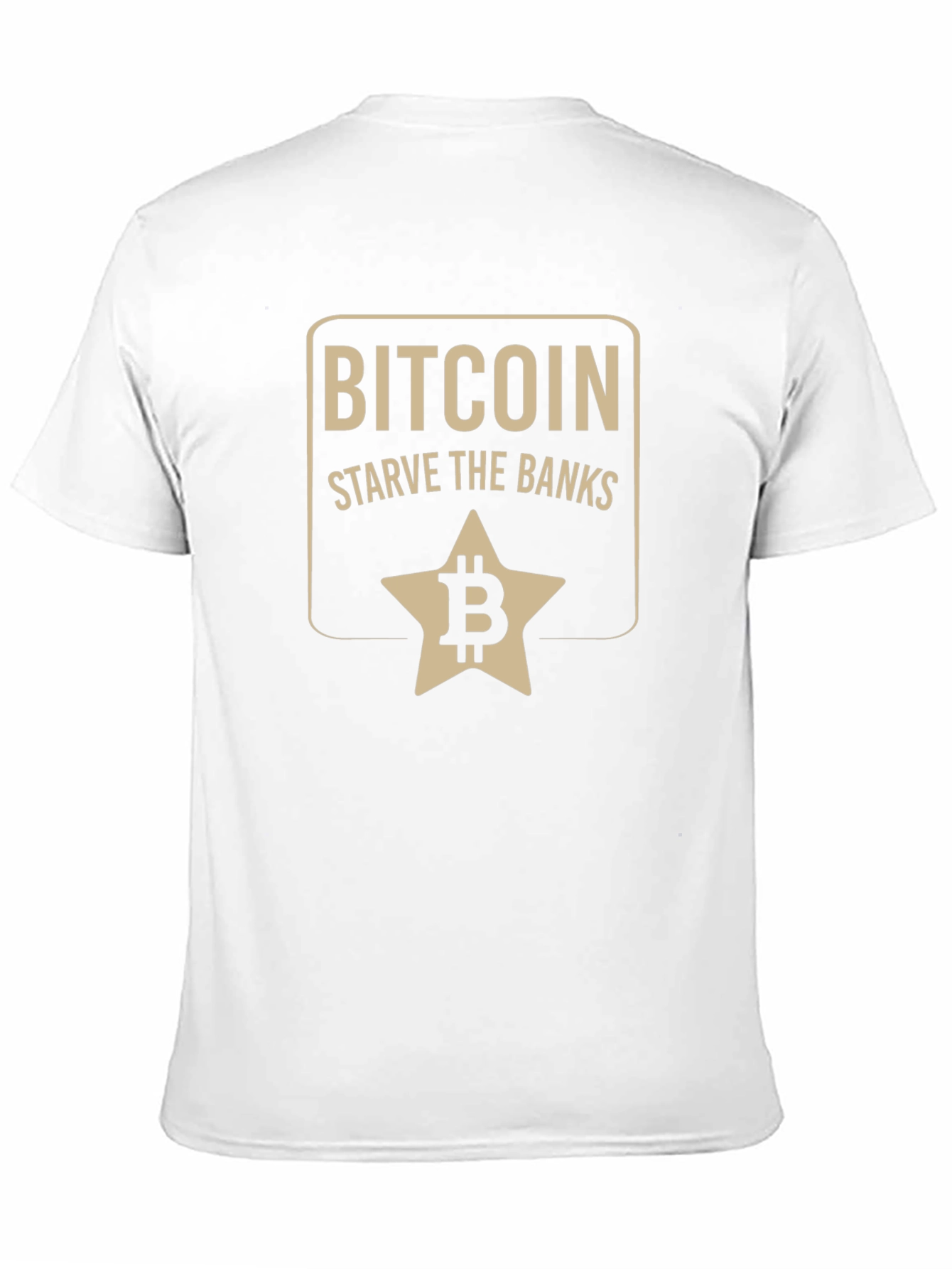 Black Bitcoin Starve the Banks Graphic T-Shirt view 11
