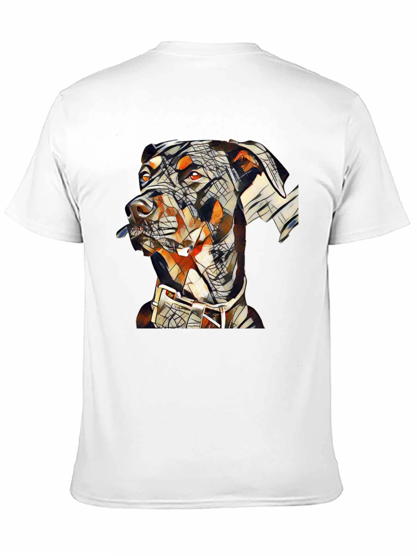 Black Abstract Doberman Dog Graphic T-Shirt view 11