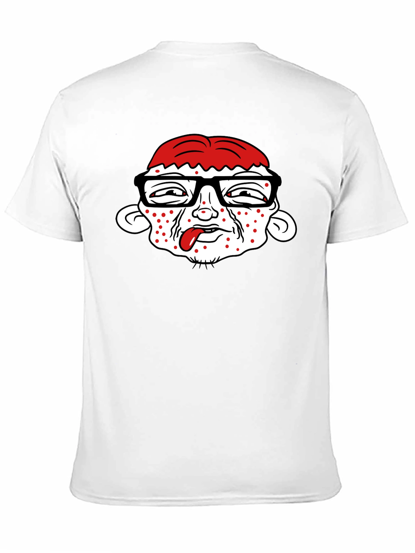 Black Funny Cartoon Face Black T-Shirt view 11