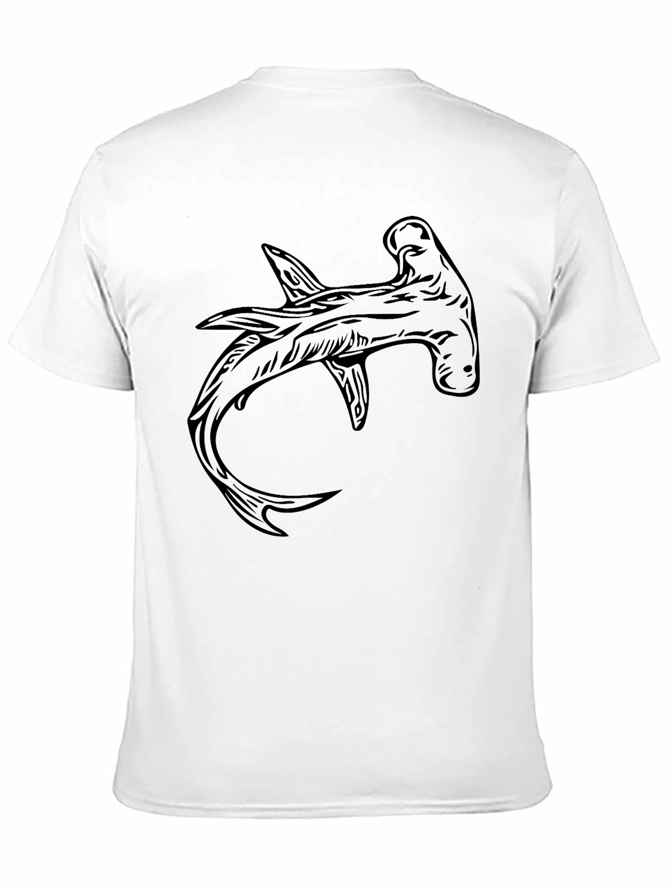 Black Hammerhead Shark Graphic Tee - Black Cotton T-Shirt view 11