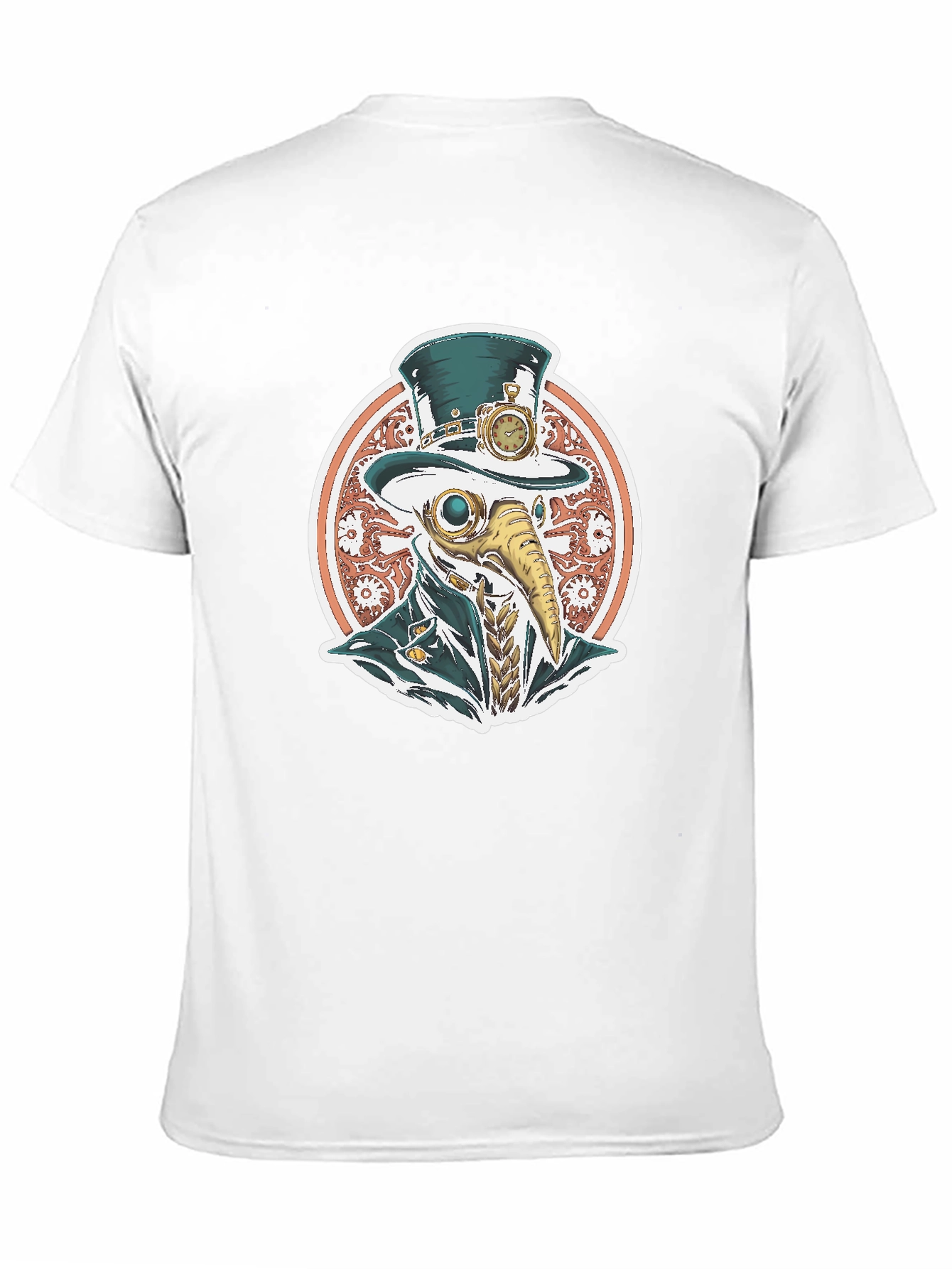 Black Steampunk Plague Doctor Graphic T-Shirt view 11