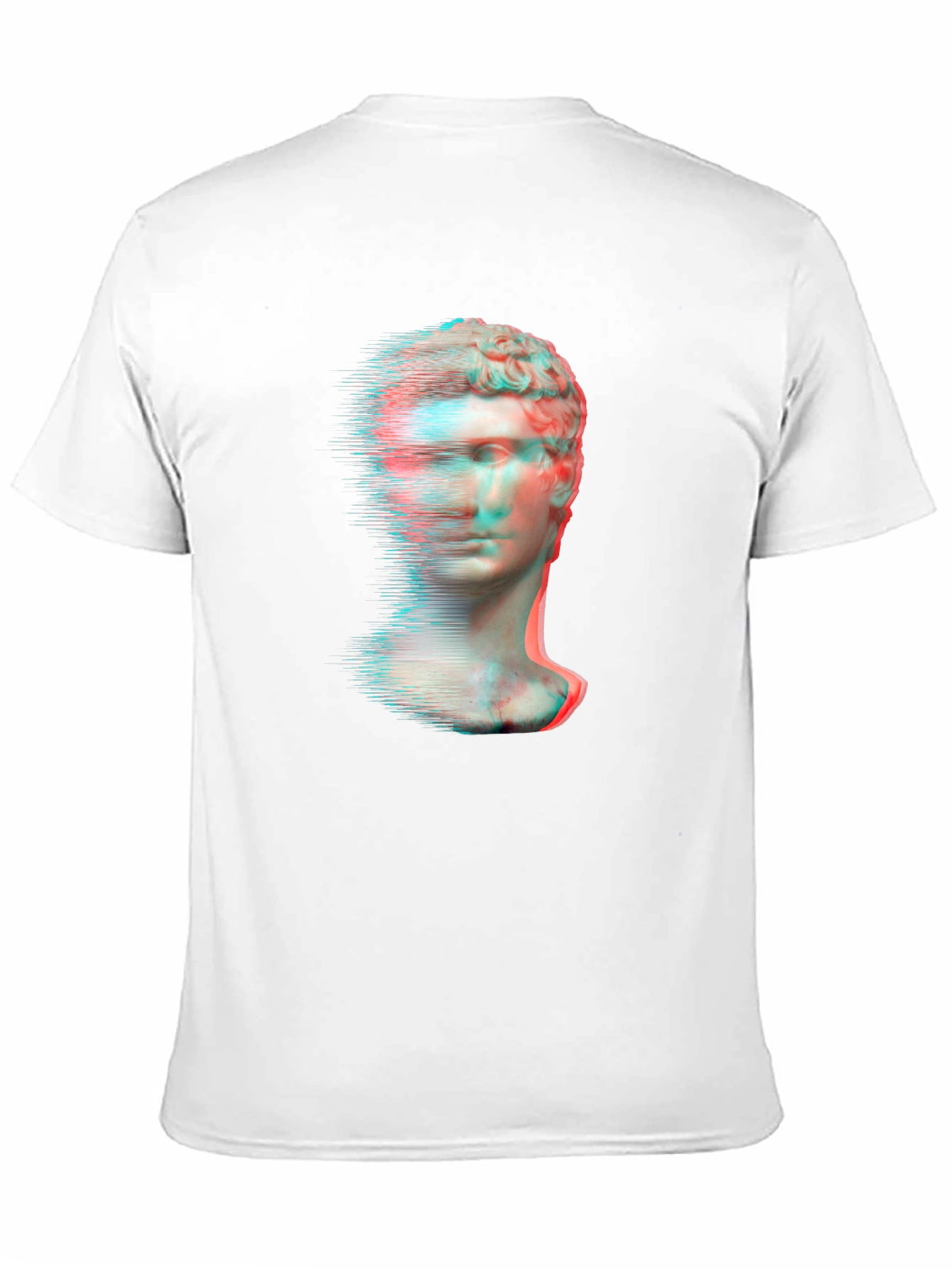 Black Glitch Art Statue Graphic Tee view 11