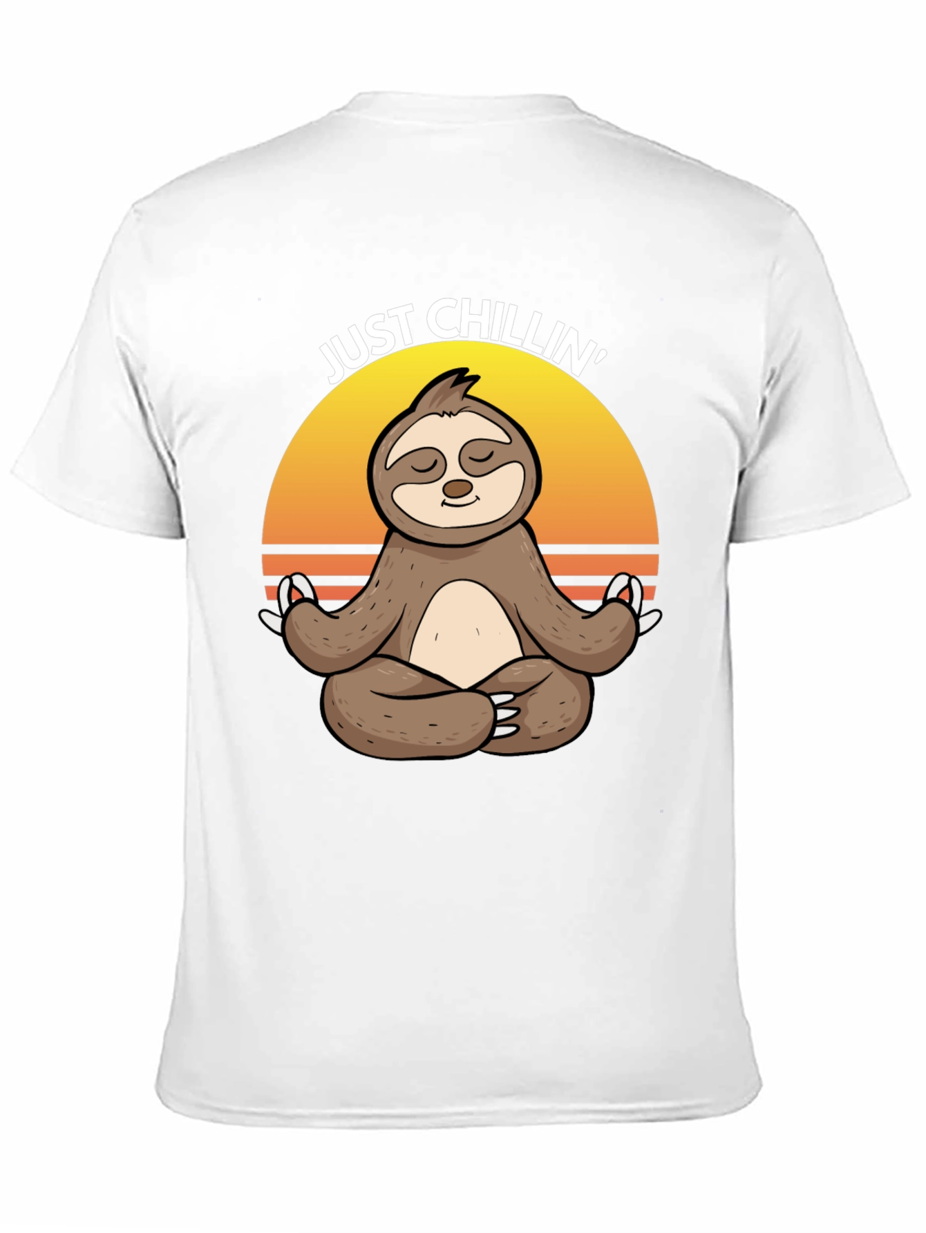 Black Just Chillin' Sloth Yoga Meditation T-Shirt view 11
