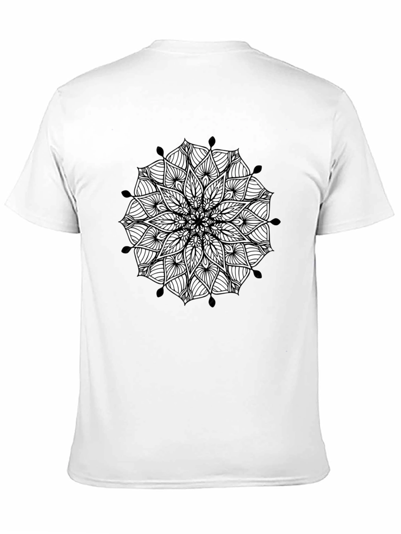 Black Mandala Graphic Black T-Shirt - Artistic Casual Wear view 11